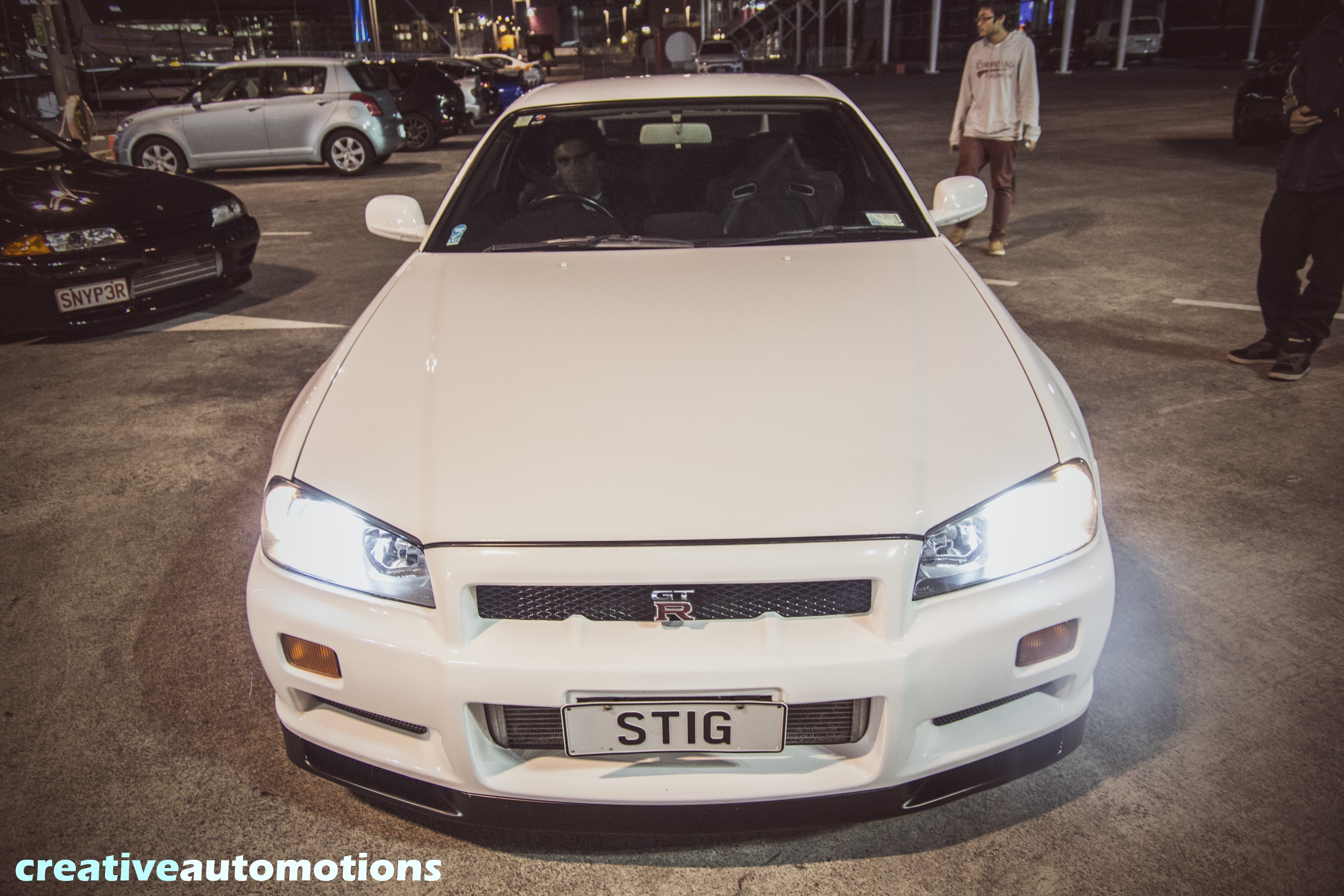 city, front view, street, Nissan Skyline GT-R R33, 5K, number, vehicle, parking, Nissan Skyline GT-R R34, text, land vehicle, motor vehicle, Nissan Skyline GT-R R35, HD Wallpaper