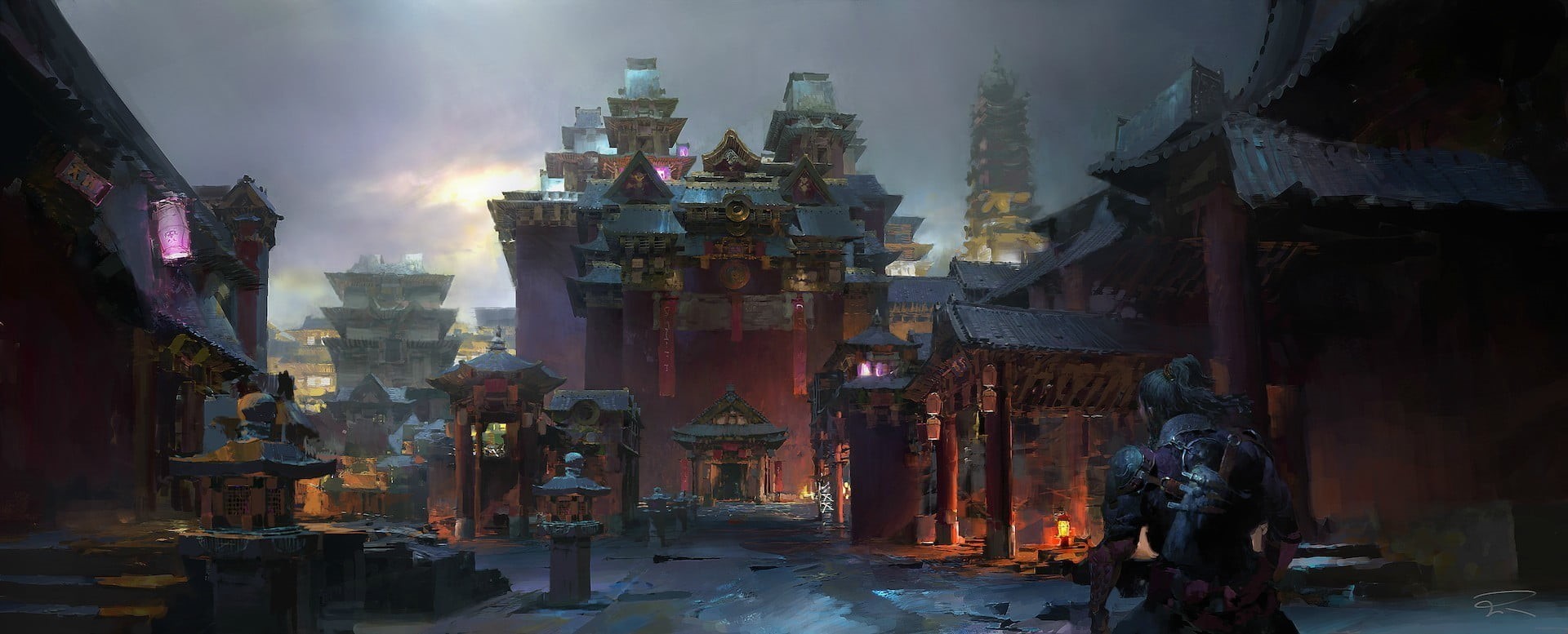 one person, 1080P, concept art, place of worship, building exterior, sunlight, smoke - physical structure, nature, car, art and craft, digital art, statue, HD Wallpaper