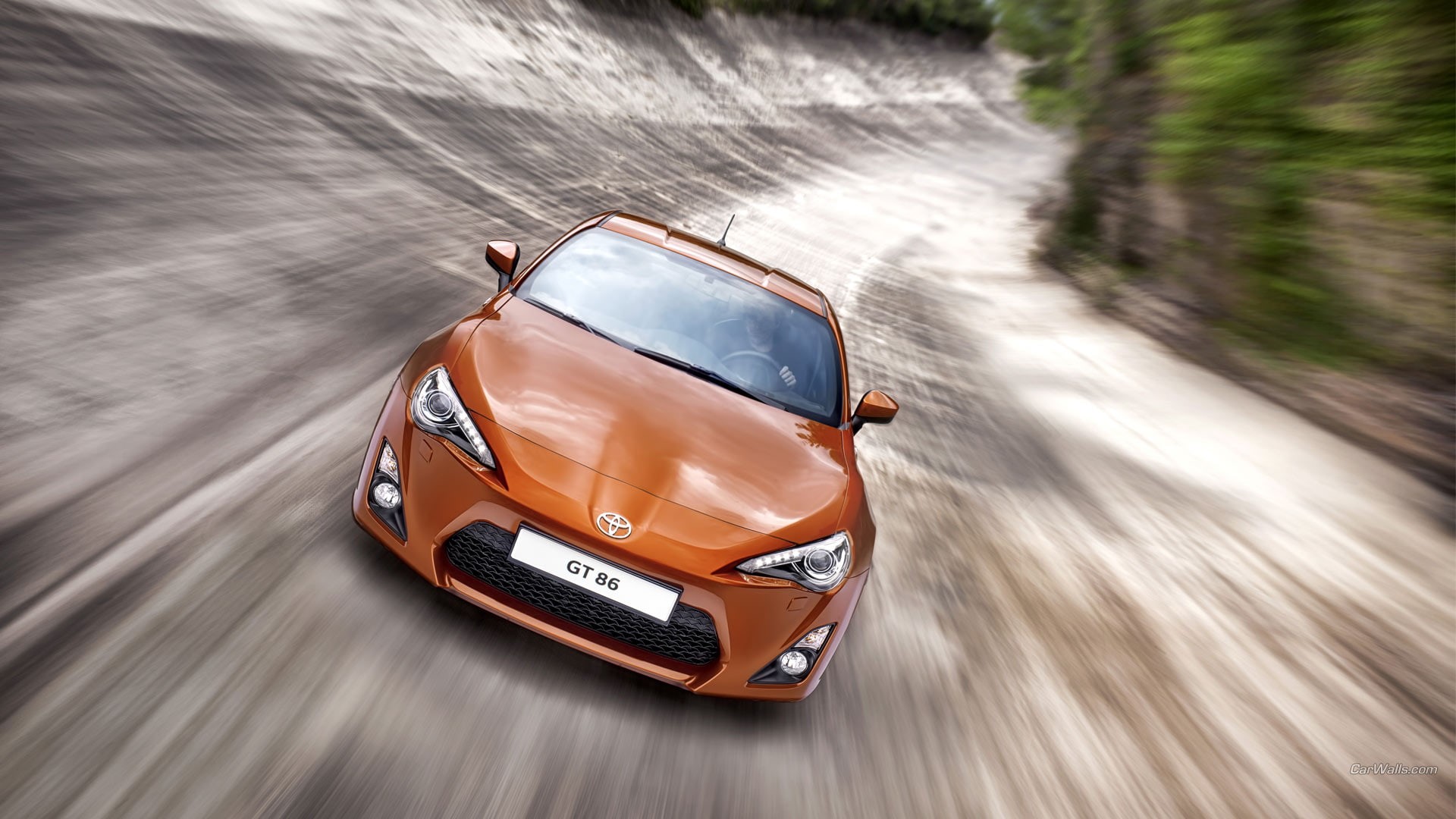 cars, blur, orange, sedan, hd, 1080P, gt, motion, toyota, 86, HD Wallpaper
