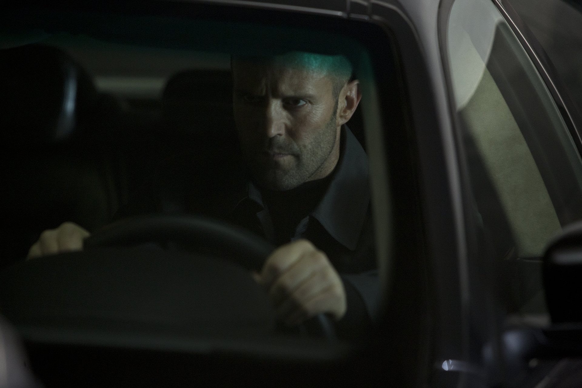 car interior, Deckard Shaw, mode of transportation, headshot, rear-view mirror, adult, Jason Statham, driving, men, Furious 7, Fast and Furious, vehicle interior, HD Wallpaper
