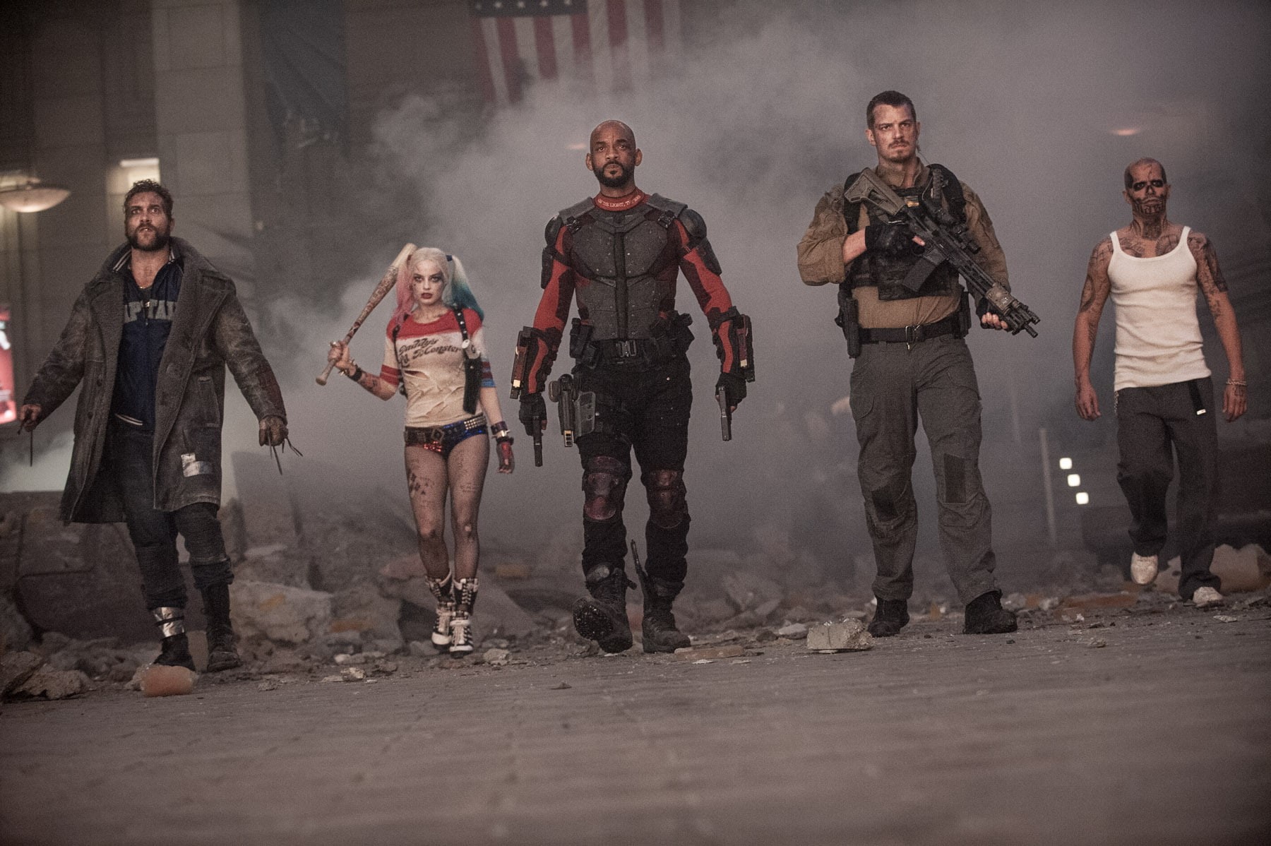 Weapon, Deadshot, Fishnet, Movie, Baseball Bat, Tattoo, Gun, Pistol, Will Smith, Margot Robbie, Suicide Squad, Harley Quinn, 720P, Blonde, DC Comics, Jay Hernandez, HD Wallpaper
