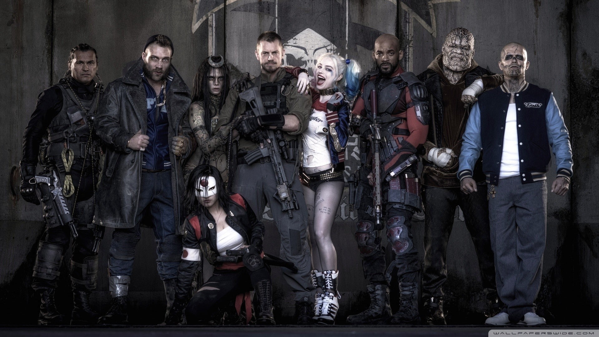 harley quinn deadshot killer croc cara delevingne will smith margot robbie suicide squad boomerang rick flag enchantress katana slipknot diablo dc comics, HD Wallpaper