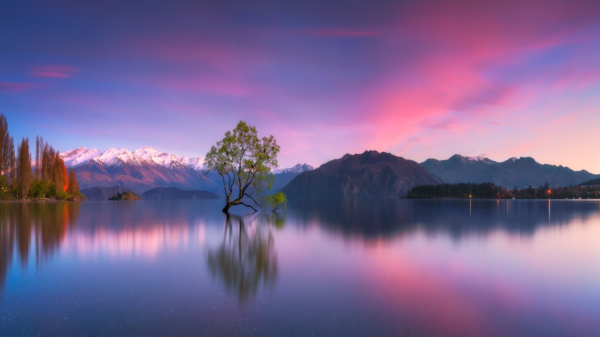 mountain range, tree, non-urban scene, scenics - nature, no people, mountain, 1080P, outdoors, nature, sky, beauty in nature, idyllic, sunset, tranquil scene, HD Wallpaper