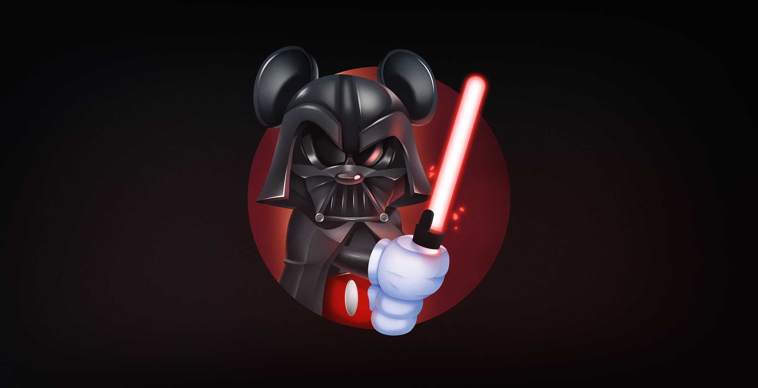 Darth Vader, Harvey Lanot, Mickey Mouse, Mickeyvader, Mickey, by Harvey Lanot, Dark side, Illustration, 1080P, Vader, HD Wallpaper