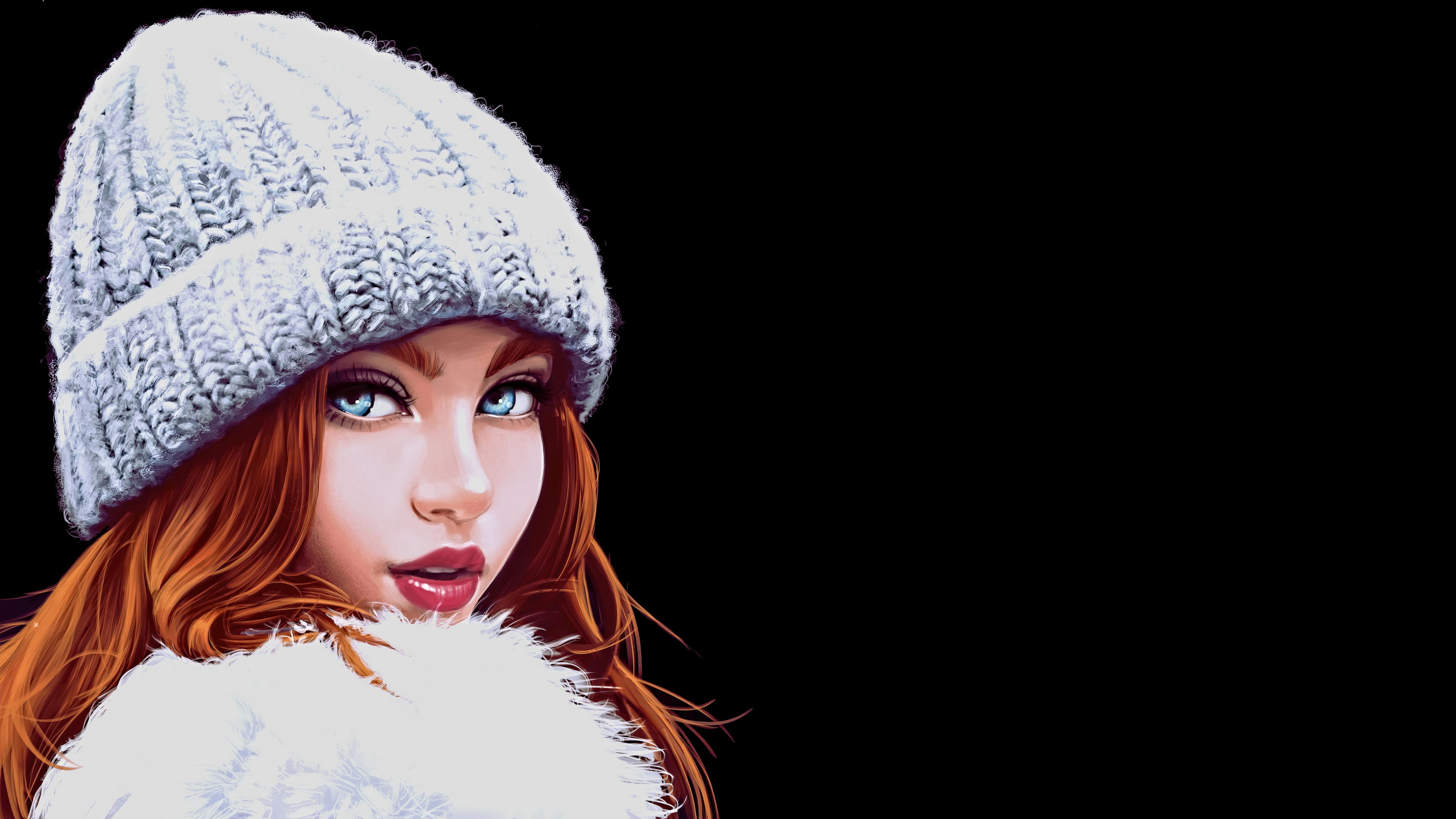 long hair, women, CGI, fantasy girl, looking at viewer, simple background, digital art, portrait, concept art, painting, side view, fantasy art, dark, digital painting, HD Wallpaper