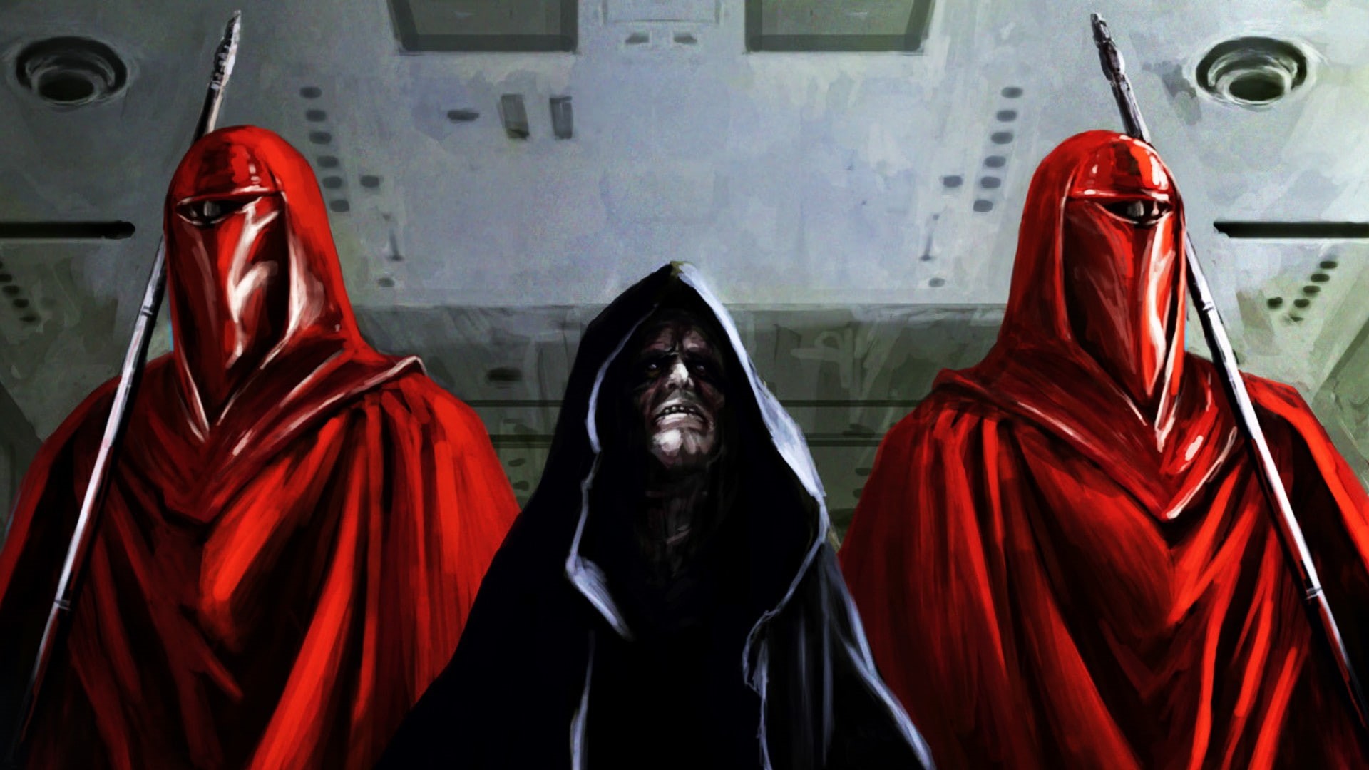 indoors, spirituality, hood, hood - clothing, Emperor Palpatine, looking at camera, artwork, people, portrait, clothing, belief, adult, hooded shirt, real people, HD Wallpaper