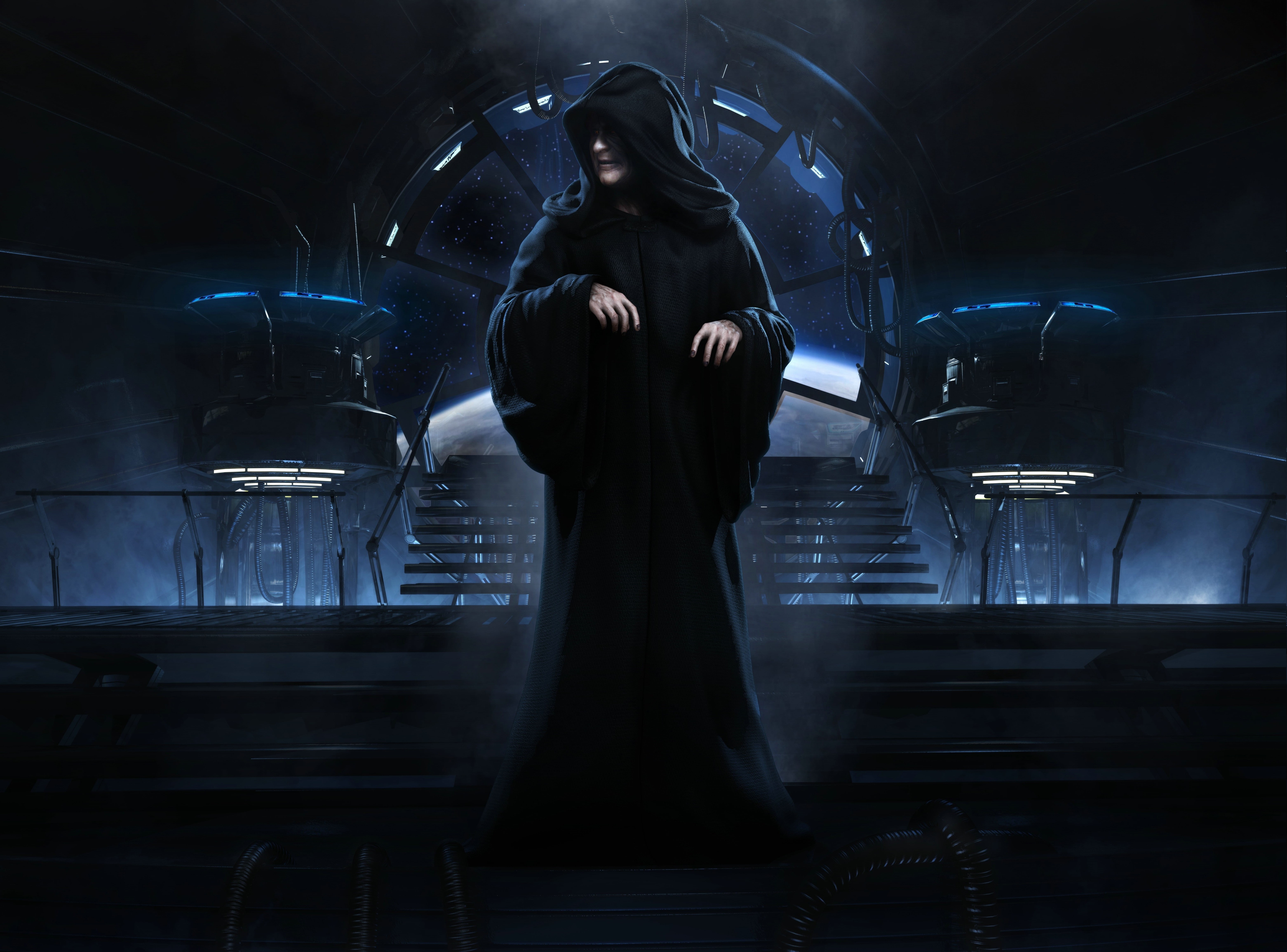 illuminated, night, one person, unrecognizable person, adult, technology, obscured face, leisure activity, 5K, men, Emperor Palpatine, skill, hood - clothing, HD Wallpaper