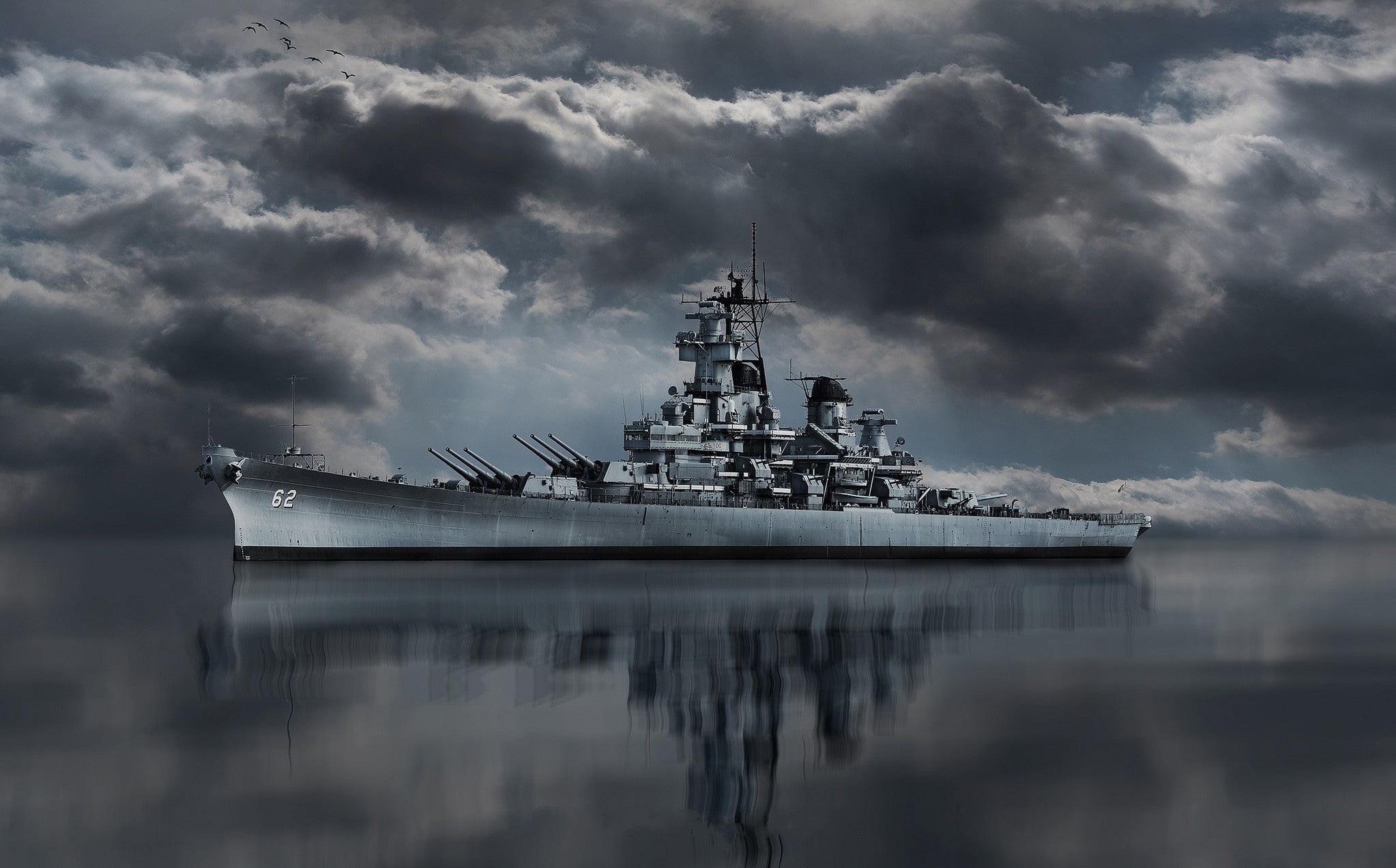 Warships, USS New Jersey (BB-62), 1080P, Battleship, HD Wallpaper