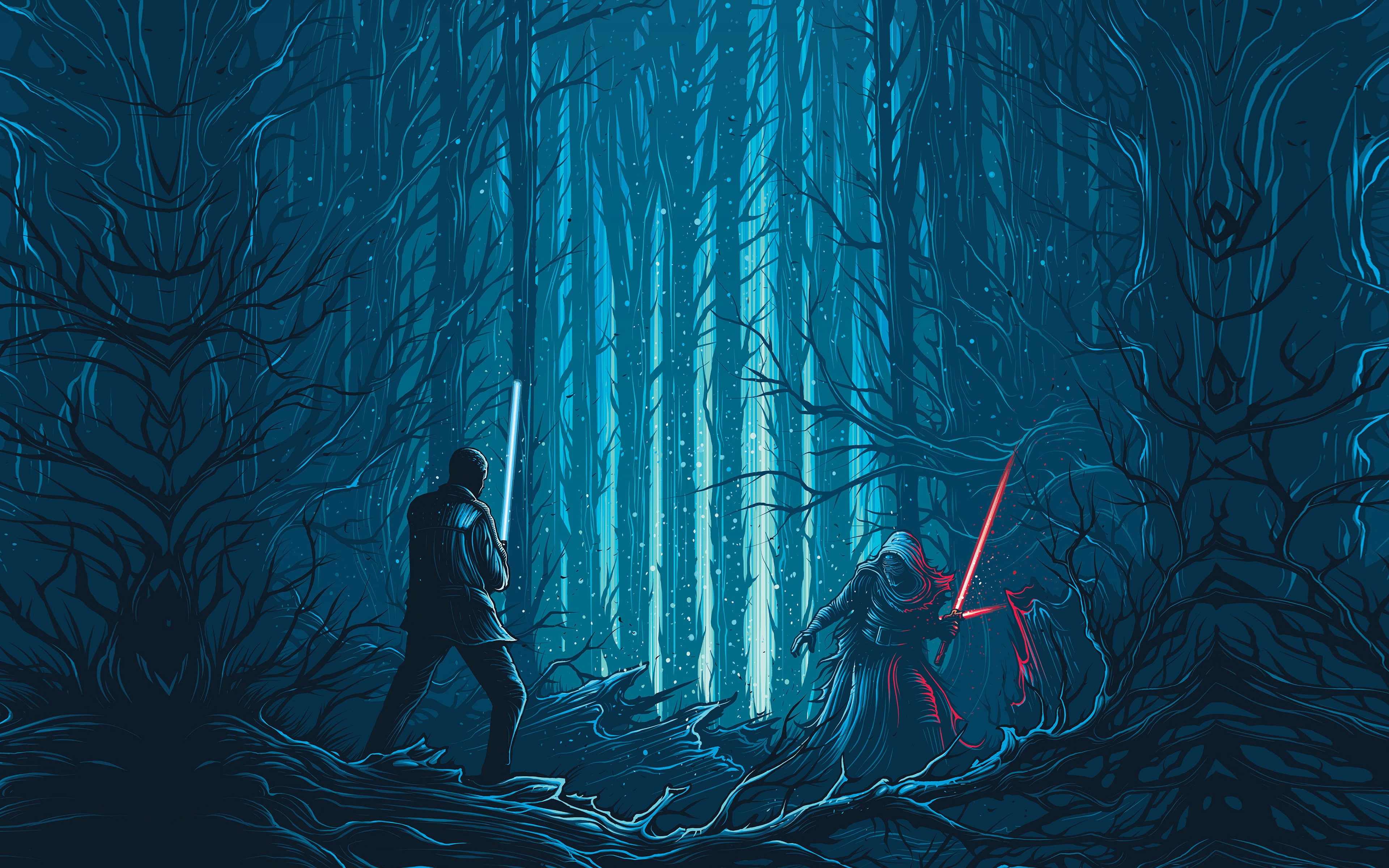 starwars, art, blue, film, illustration, 4K, HD Wallpaper