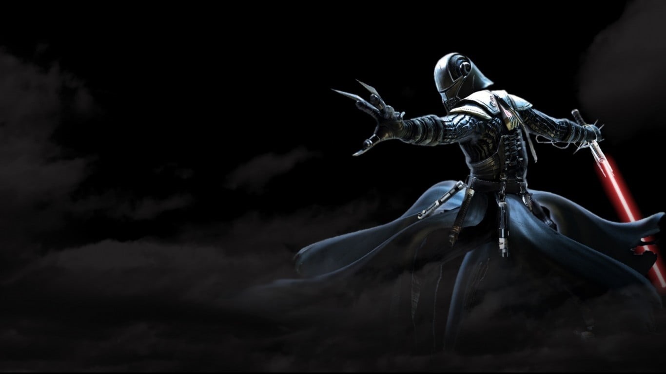 cloud - sky, sky, low angle view, Star Wars: The Force Unleashed, no people, motion, black background, copy space, art and craft, human representation, HD Wallpaper