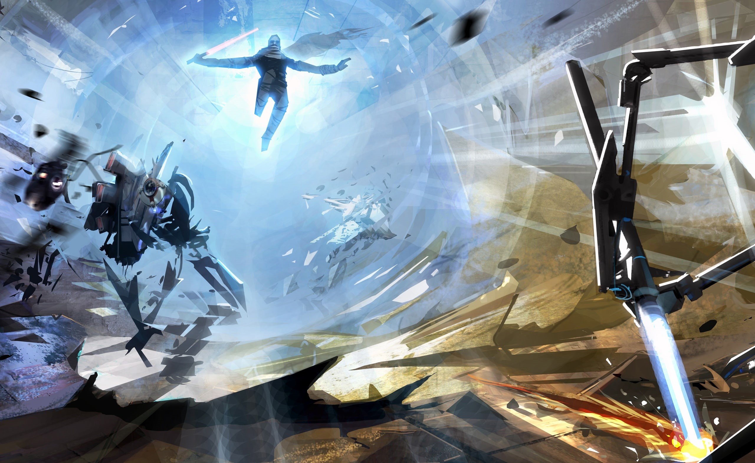 tank, water, Artwork, Force, aquarium, 2K, animal, Star Wars, school of fish, Games, underwater, glass - material, animal themes, Wars, Unleashed, HD Wallpaper