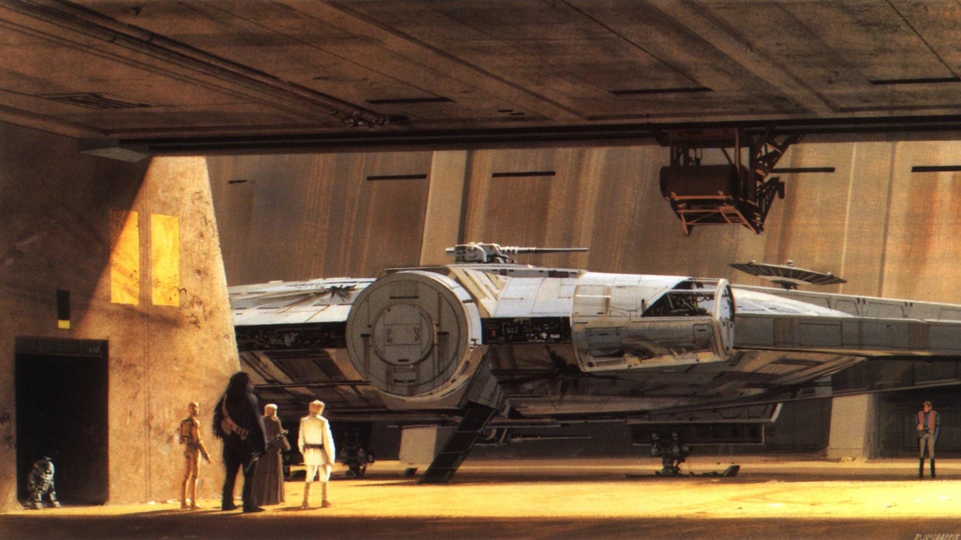 star, chewbacca, tatooine, 1080P, falcon, kenobi, skywalker, c3po, luke, obi wan, hope, r2d2, wars, millennium, HD Wallpaper