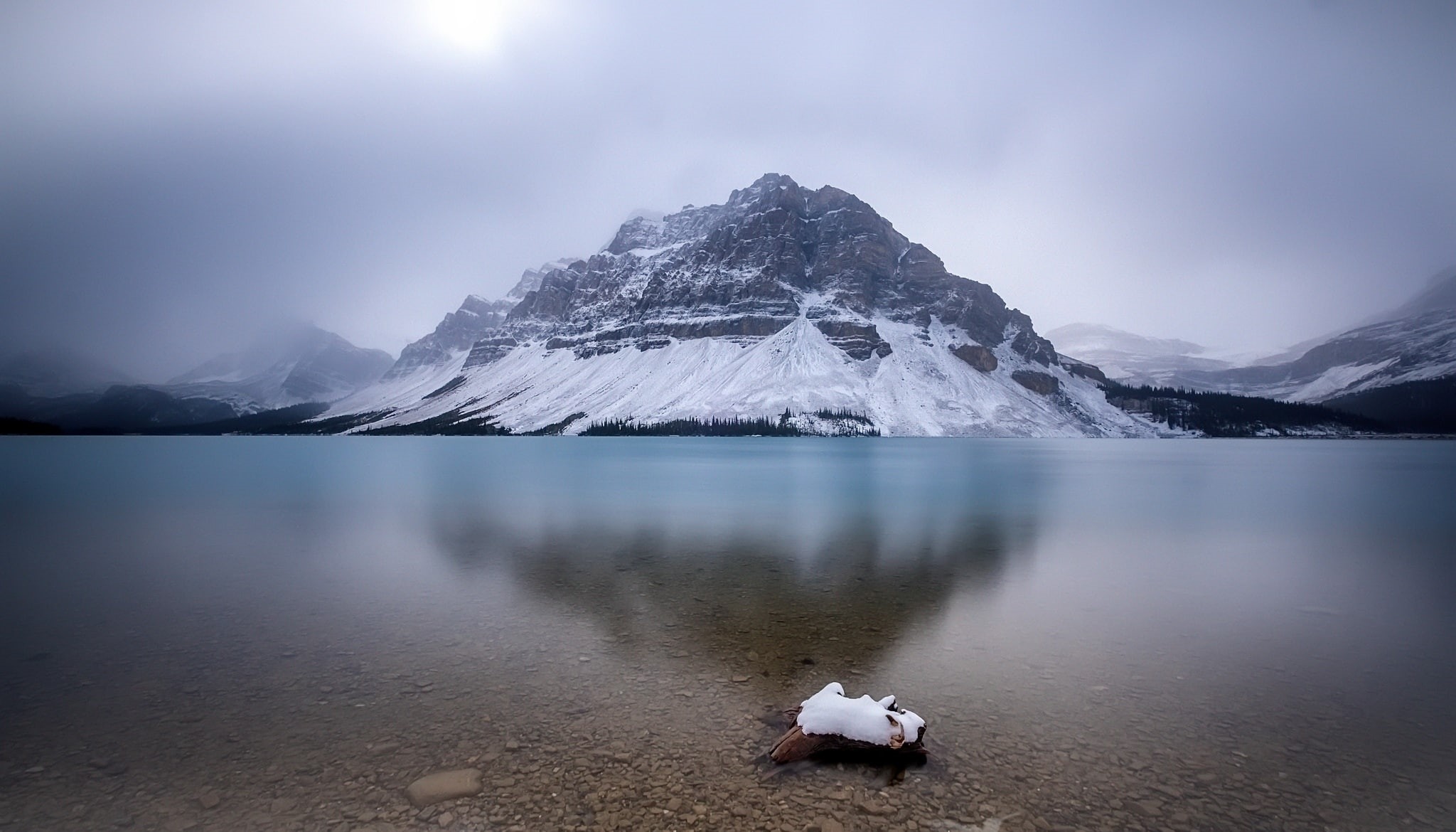 hd, linux, x, 1080P, 2048x1170 px, art, Landscape, technology, snow, px, water, nature, mountains, HD Wallpaper