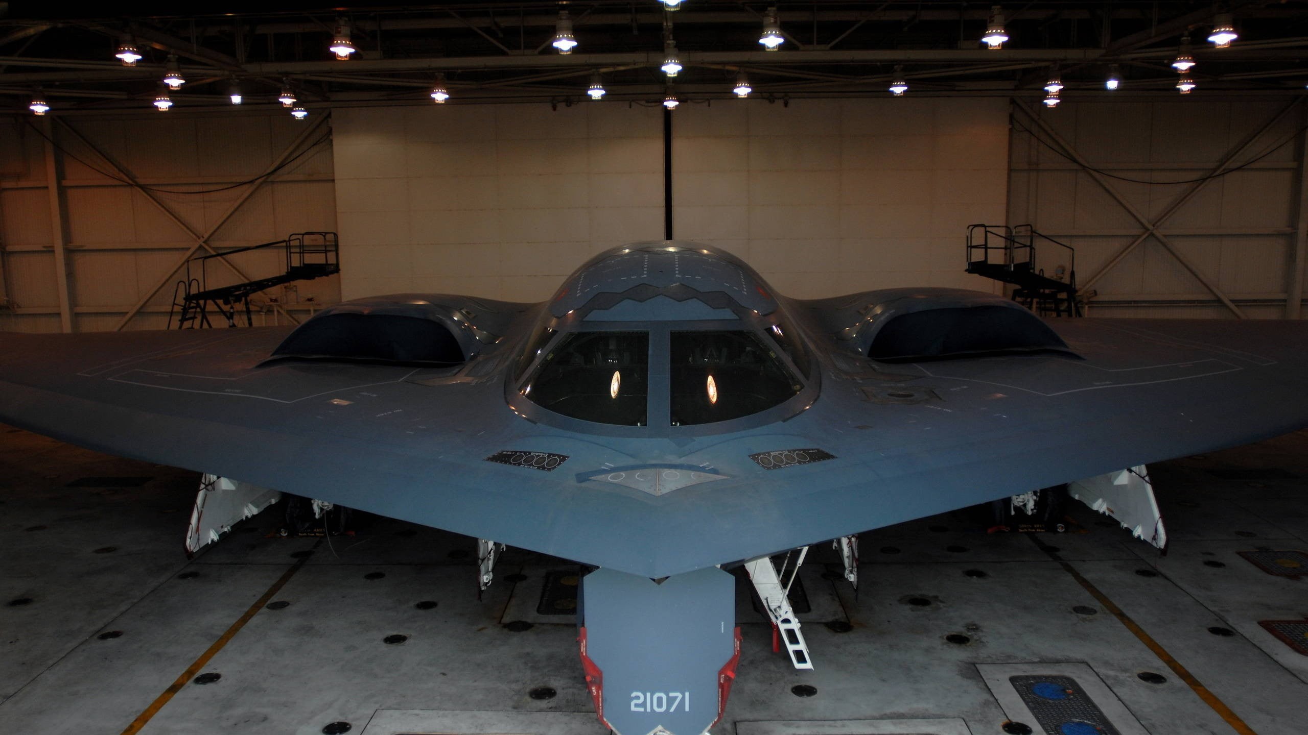 Bomber, stationary, mode of transportation, air vehicle, front view, no people, plane, aerospace industry, fighter plane, gray, single object, army, 2K, HD Wallpaper