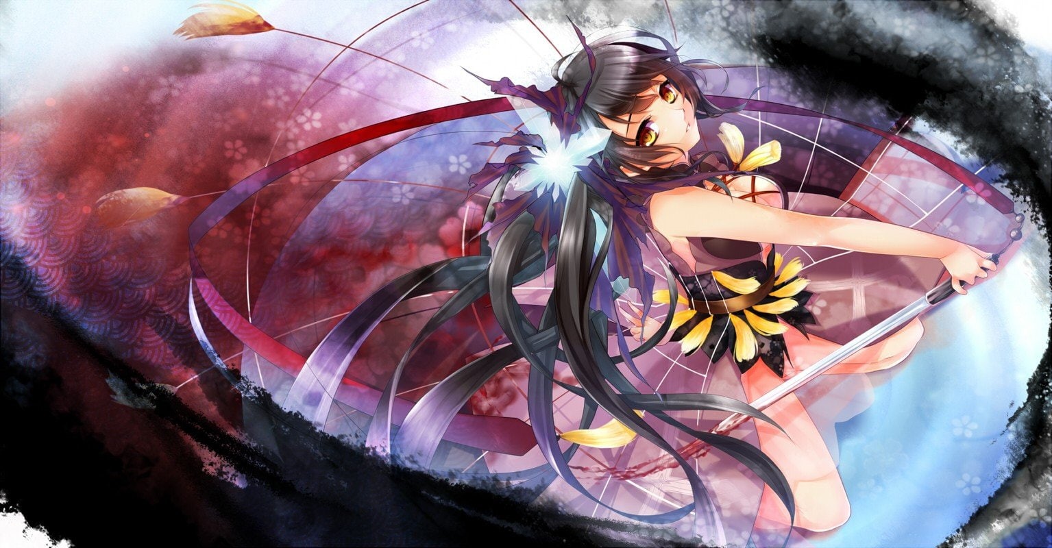 anime, original, original characters, characters, people, girl, Anime Girls, hd, girls, x, 720P, 1535x800 px, px, art, sword, HD Wallpaper