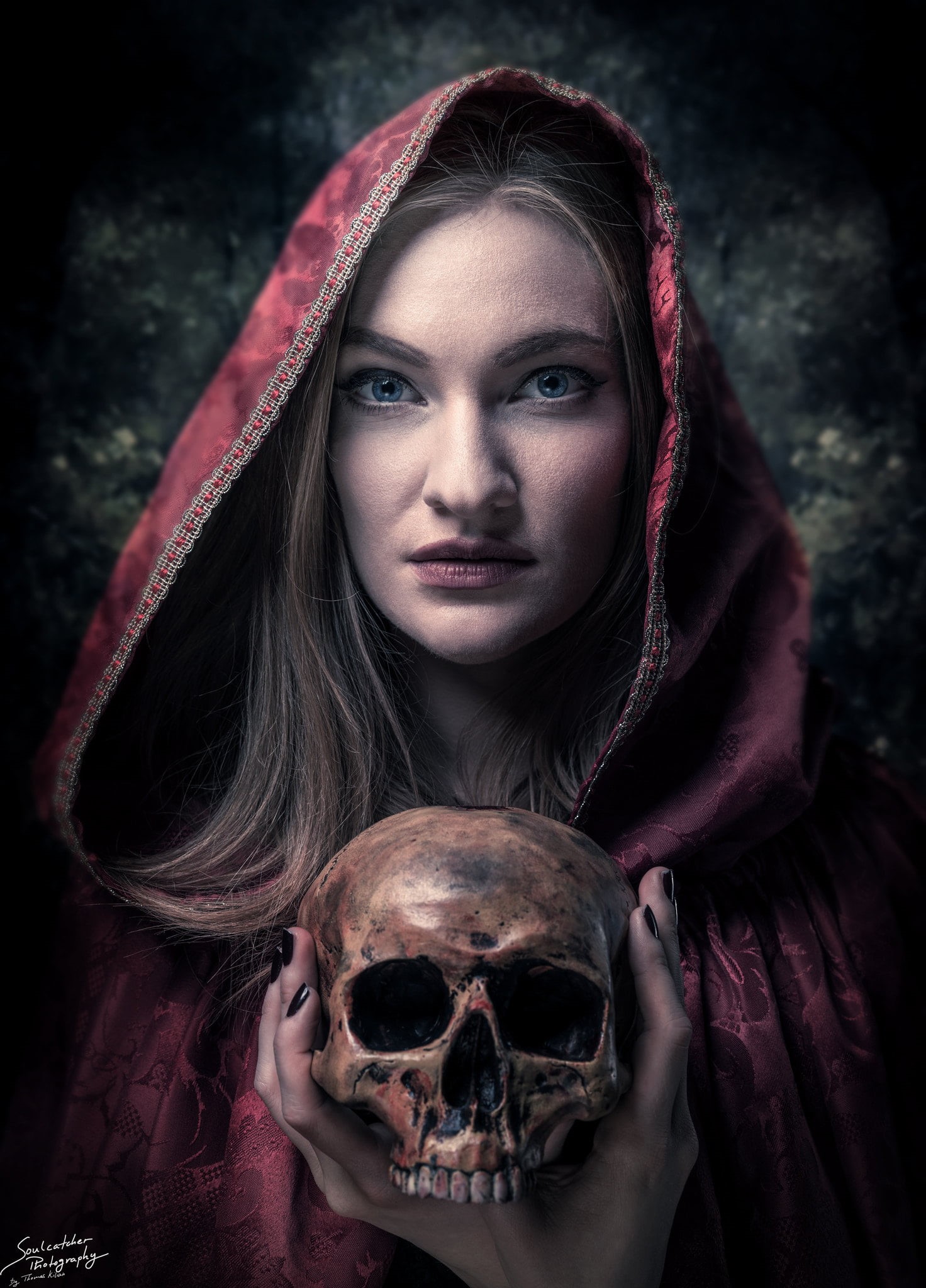 gothic style, emotion, portrait, aggression, cape, hood - clothing, witch, human face, fear, teenager, dark, dirty, spooky, knife - weapon, demon - fictional character, Phone HD Wallpaper
