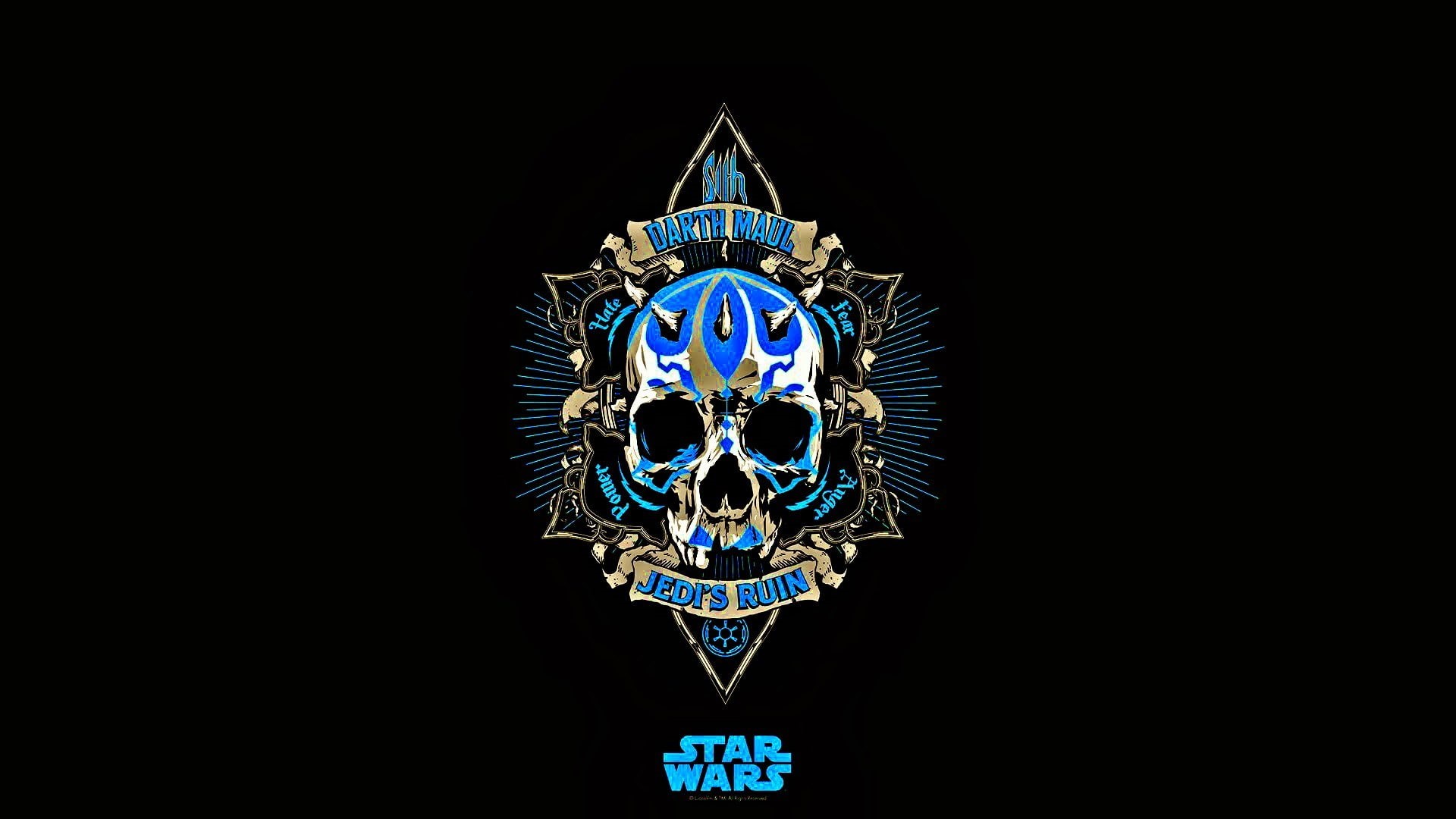 the past, Jedi, copy space, creativity, logo, 1080P, cut out, pattern, wars, close-up, text, single object, architecture, black background, black, skull, HD Wallpaper