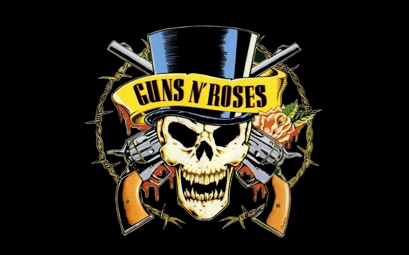 revolvers, cylinder, 720P, rose, guns n roses, skull, HD Wallpaper