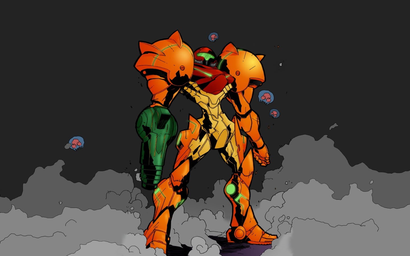 nature, no people, Samus Aran, studio shot, art and craft, 720P, business, multi colored, orange color, illustration, sky, animal themes, creativity, representation, HD Wallpaper