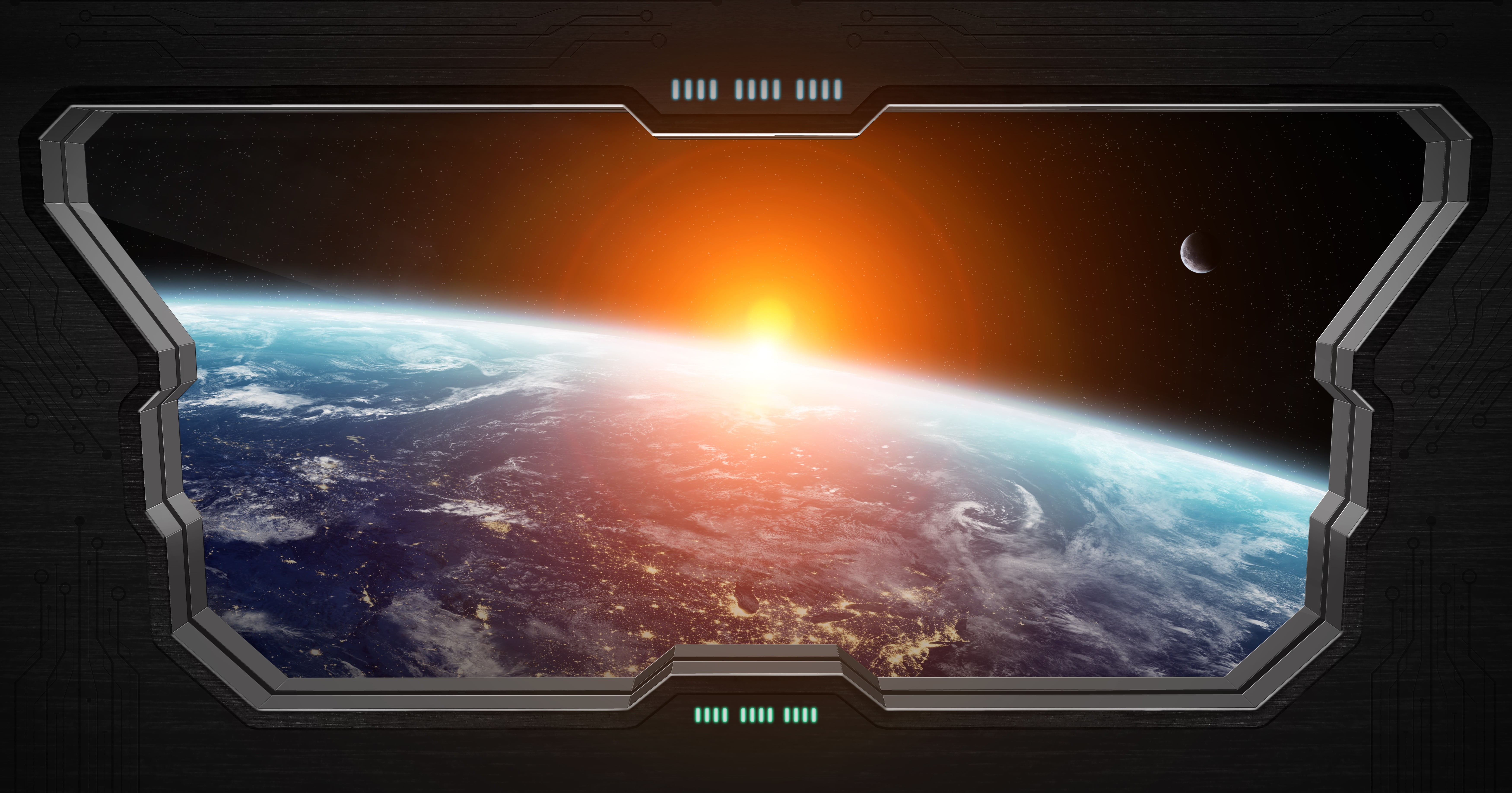 planet, lens flare, light, earth, star - space, digital, science, futuristic, astronomy, night, window spaceship, nature, planet earth, cloud - sky, HD Wallpaper