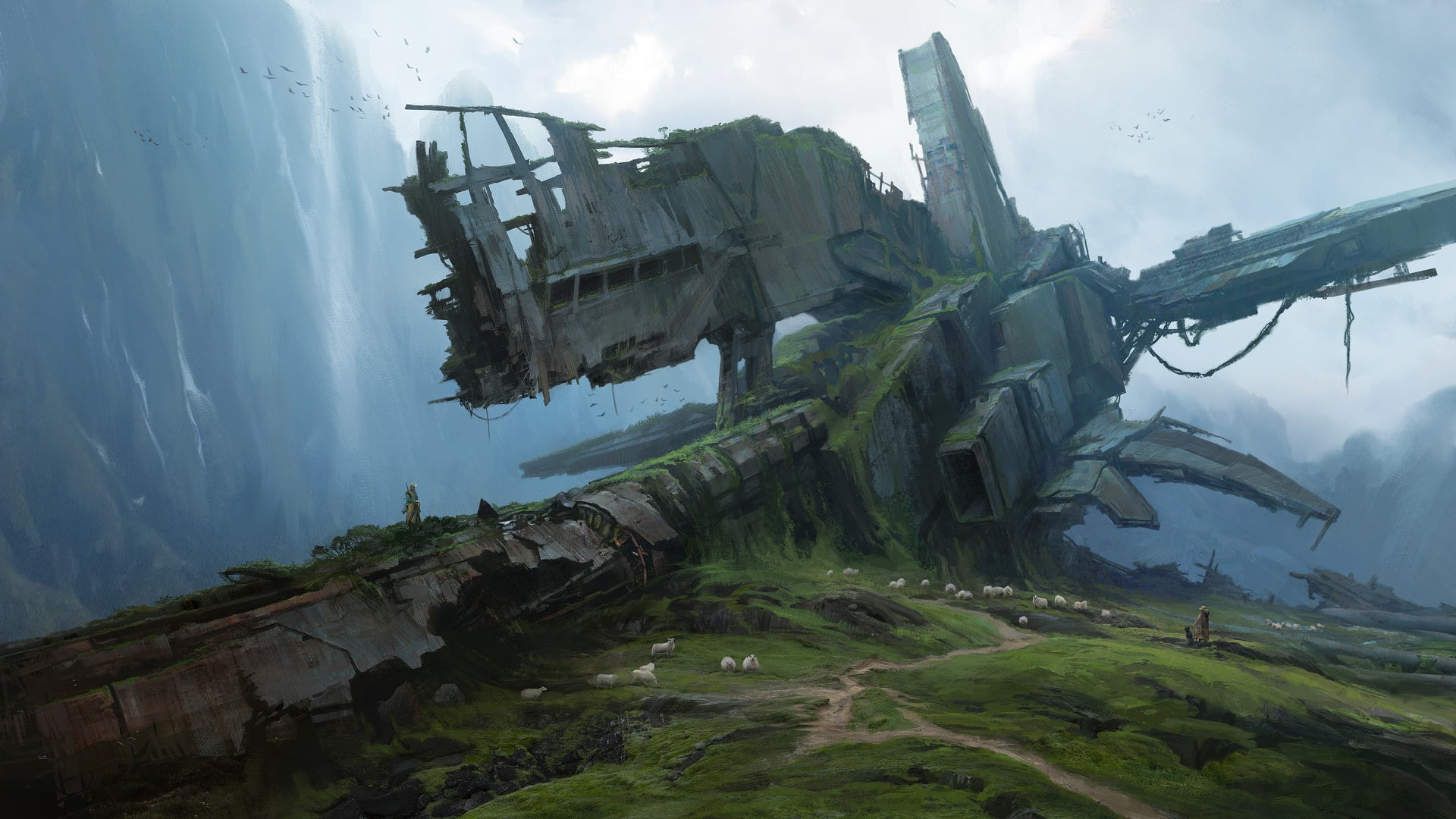 Wreck, Sci Fi, 1080P, Spaceship, HD Wallpaper