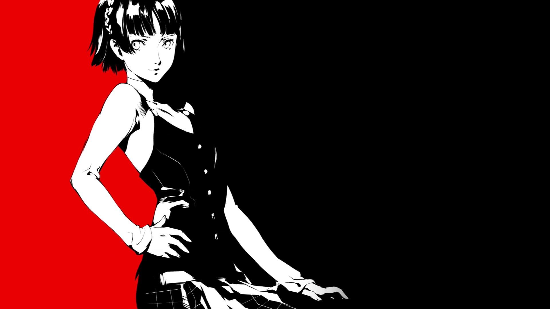 cut out, young women, looking at camera, Persona 5, red, adult, women, one person, studio shot, copy space, 1080P, digital composite, young adult, portrait, HD Wallpaper
