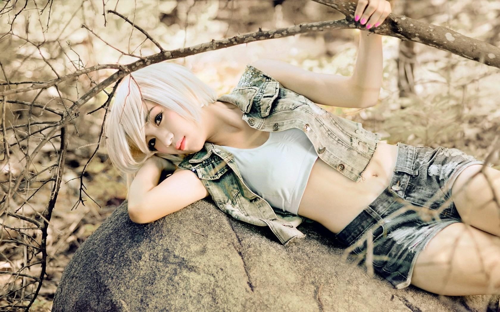 girl, asian, fashion, 720P, blonde, HD Wallpaper