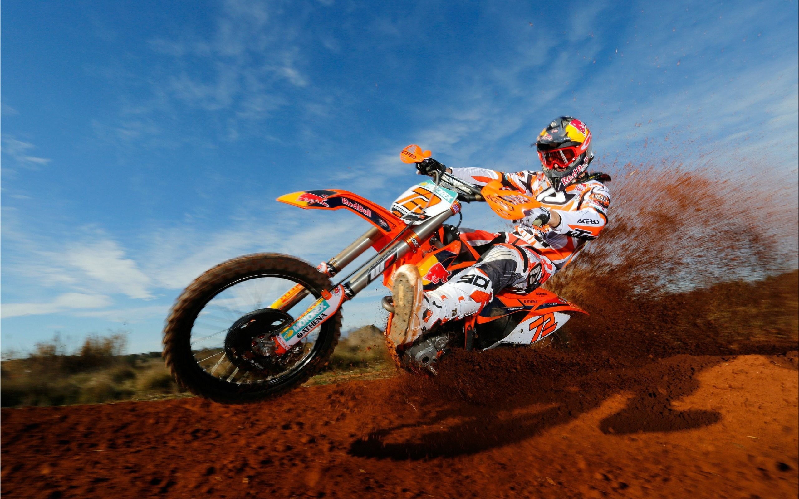 white, activity, competition, riding, transportation, bike, 2K, headwear, outdoors, motocross, nature, orange, sport , mode of transportation, motion, HD Wallpaper