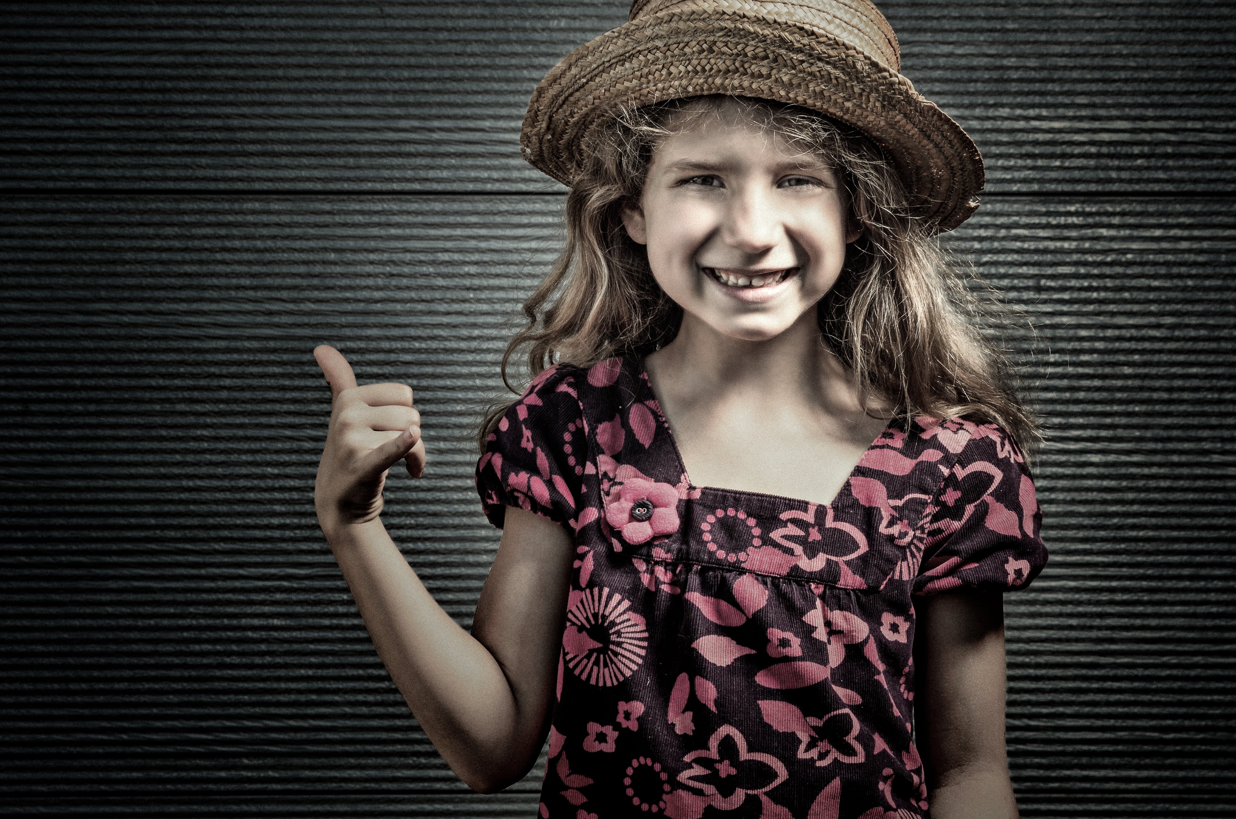 4K, people, women, hat, girl, pink, black, square, straw, caucasian Ethnicity, females, tops, portrait, one Person, smiling, brown, cute, neckline, happiness, HD Wallpaper