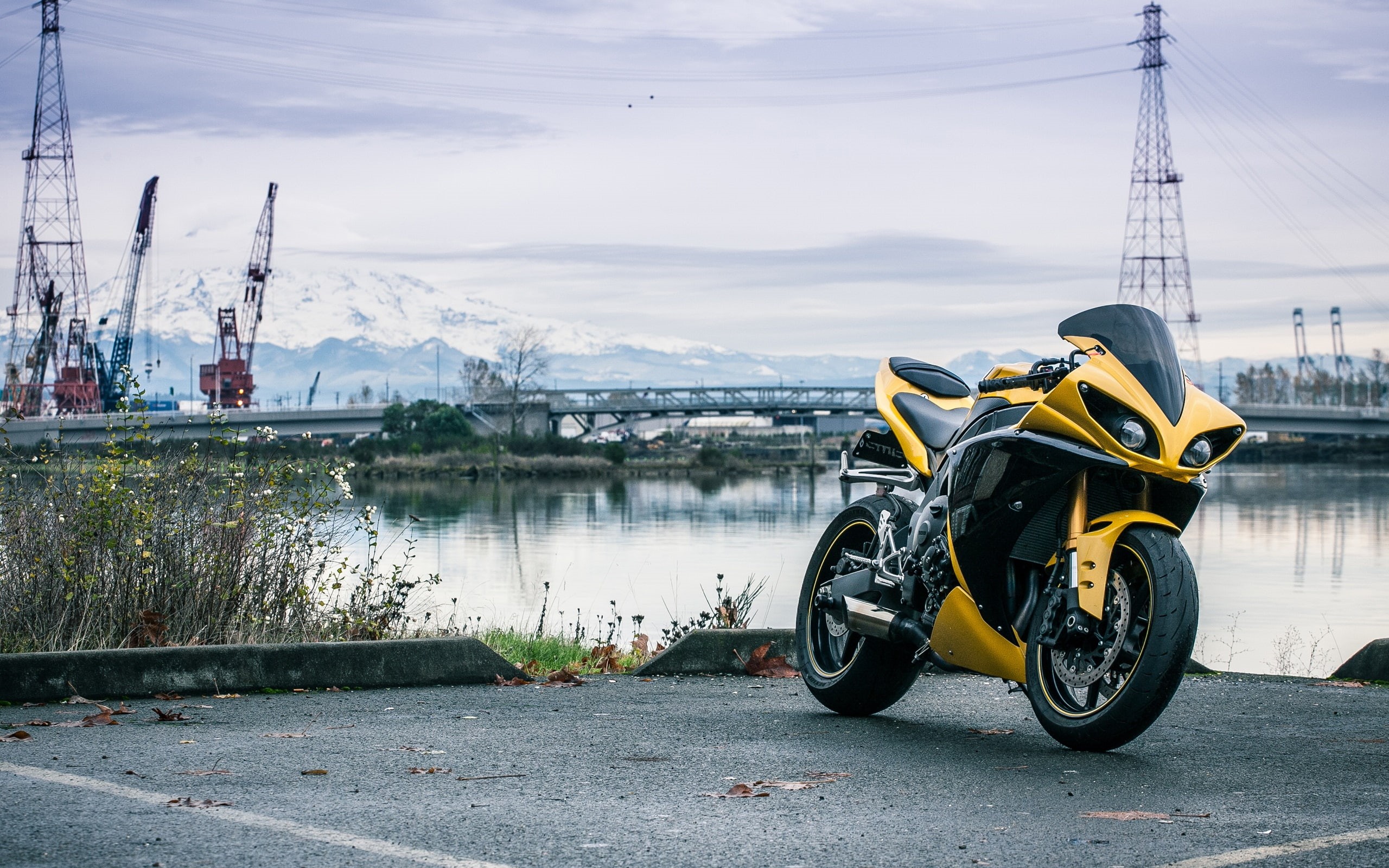 r, Riverside, Yamaha, Color, yzf, Motorcycle, 2K, Yellow, HD Wallpaper
