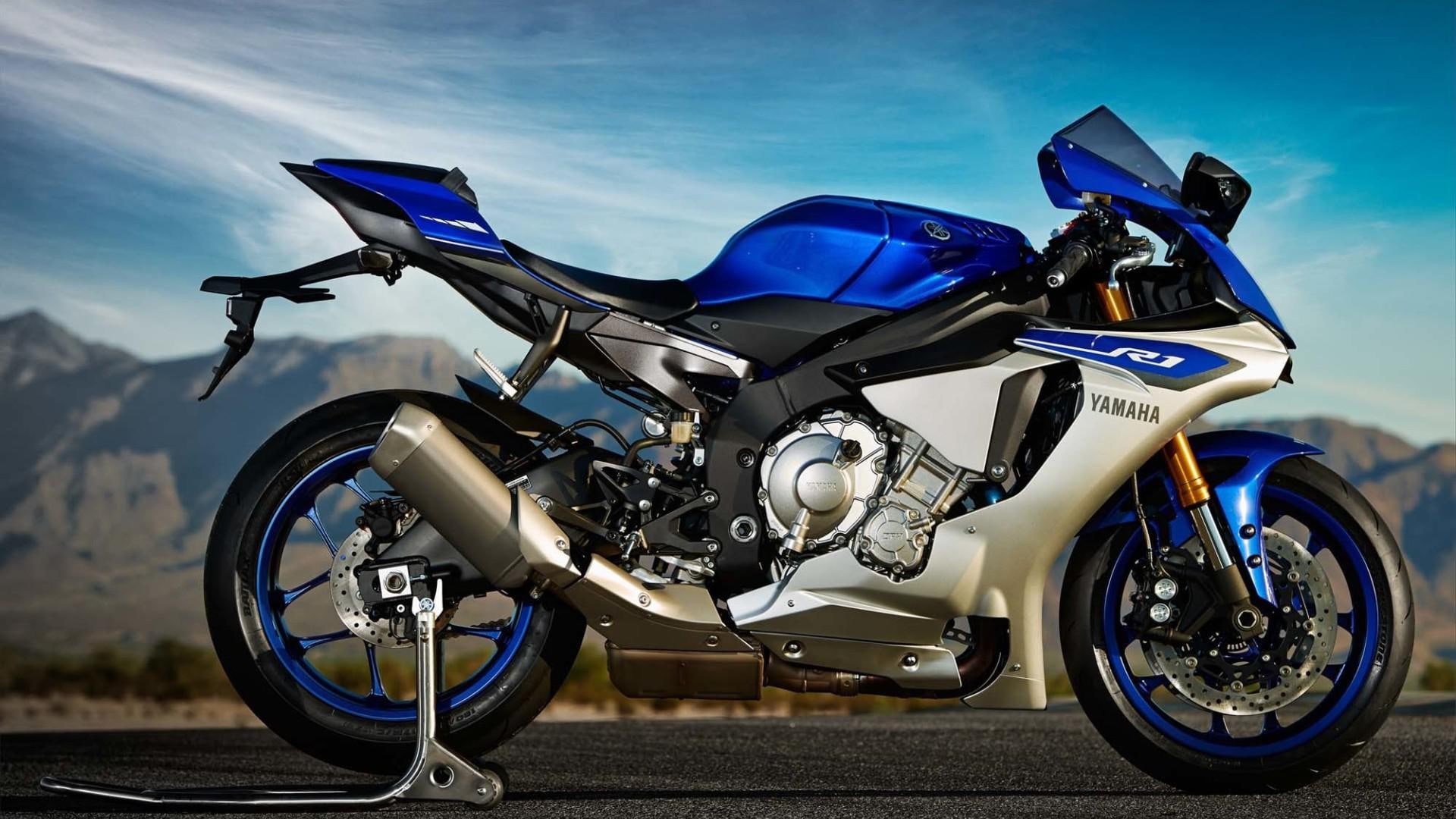 blue, 2015, r, yamaha, 1080P, yzf, motorcycles, HD Wallpaper