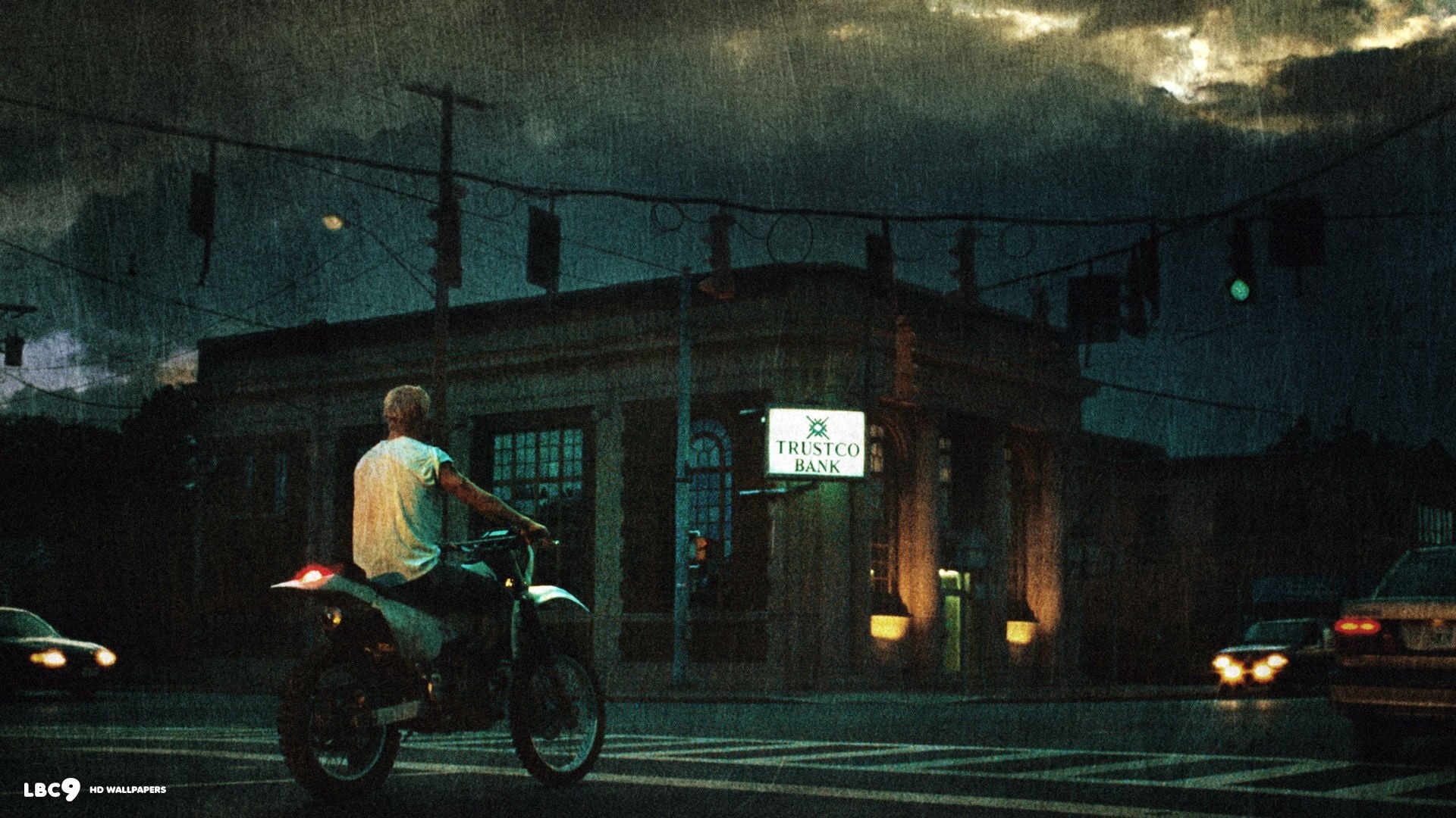night, ride, dirt, men, The Place Beyond the Pines, Ryan Gosling, mode of transportation, 1080P, built structure, outdoors, city, full length, white, street, HD Wallpaper