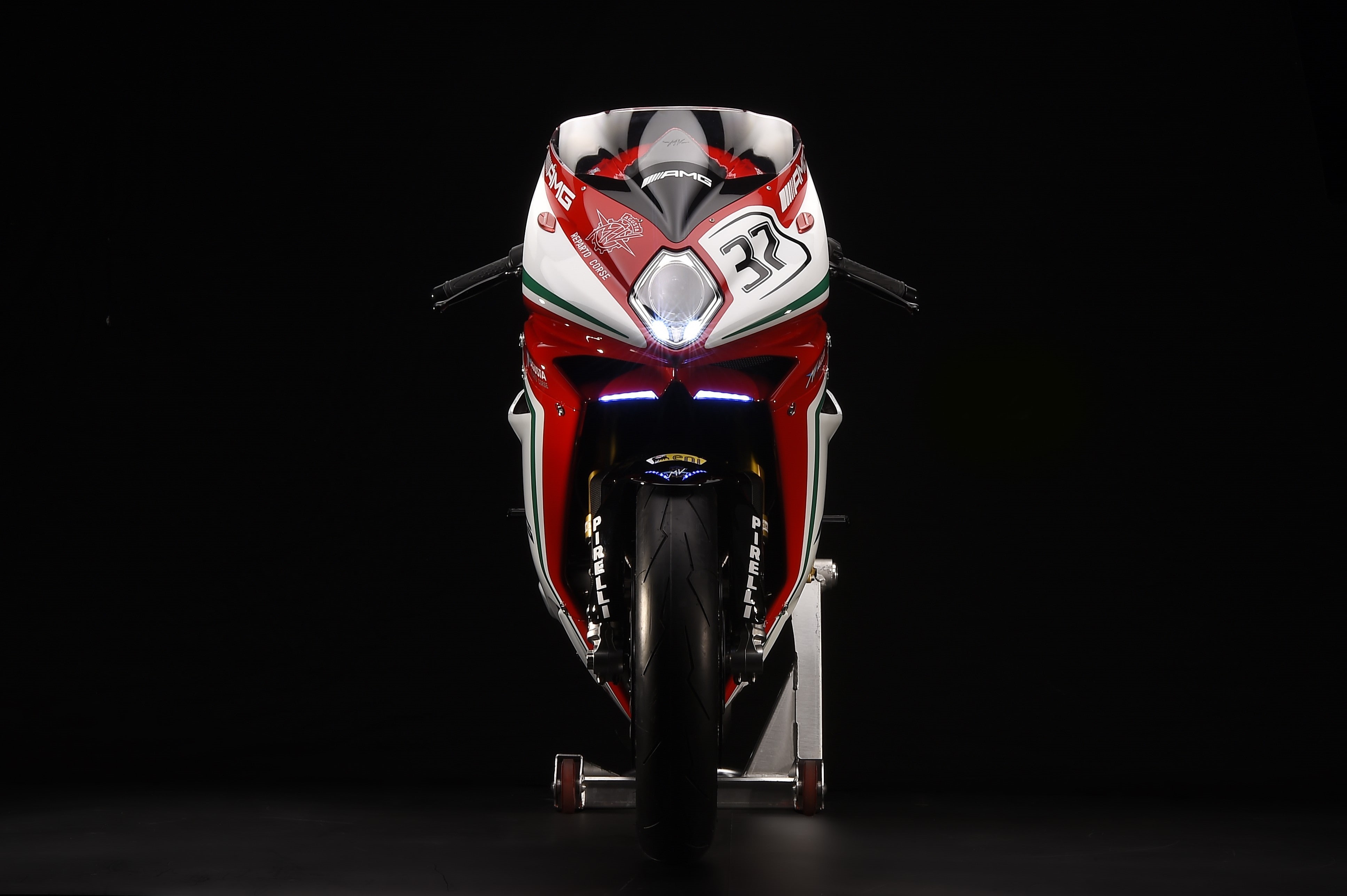 one person, close-up, representation, MV agusta, red, AMG Line, studio shot, adult, success, exhaust pipes, arts culture and entertainment, superbike, full length, HD Wallpaper