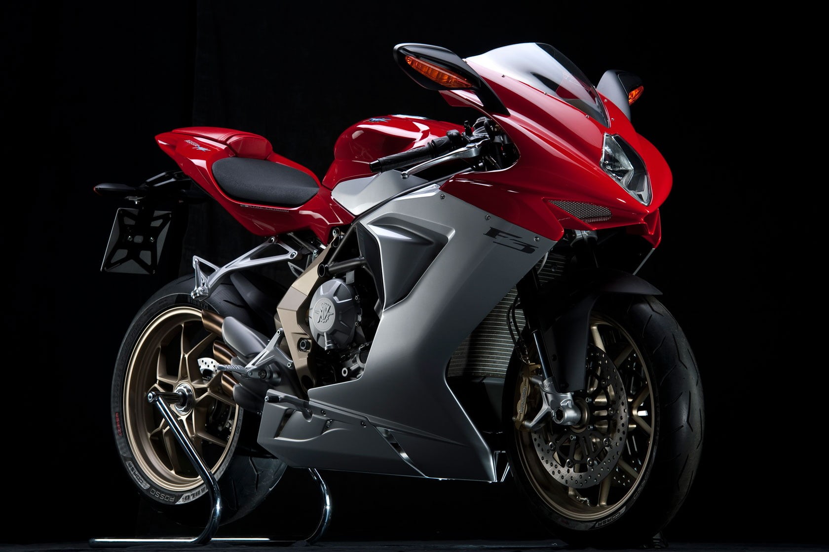 helmet, leisure activity, agusta, motorcycle, mv, competition, extreme sports, motorsport, MV Augusta, black background, Motorcycles, speed, indoors, bike, HD Wallpaper