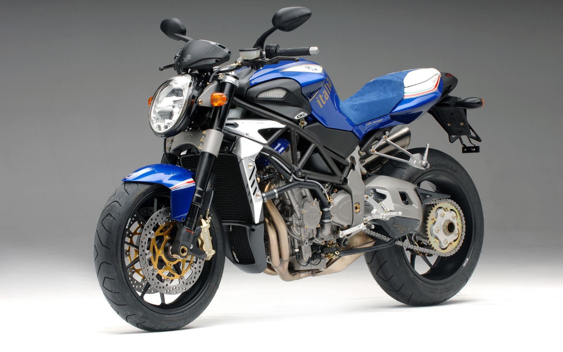 tire, mv, stationary, bike, italia, mv agusta, motorsport, sports, cut out, blue, MV Augusta, land vehicle, black, Motorcycles, leather, crash helmet, chrome, HD Wallpaper
