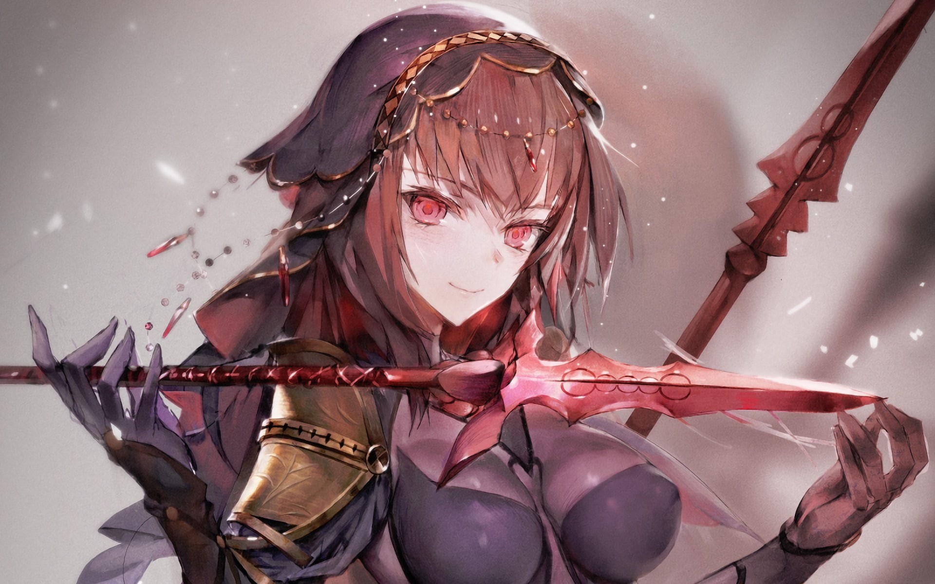 obscured face, 1080P, Scathach (Fate/Grand Order), close-up, nature, disguise, one person, indoors, studio shot, aggression, protection, adult, clothing, HD Wallpaper