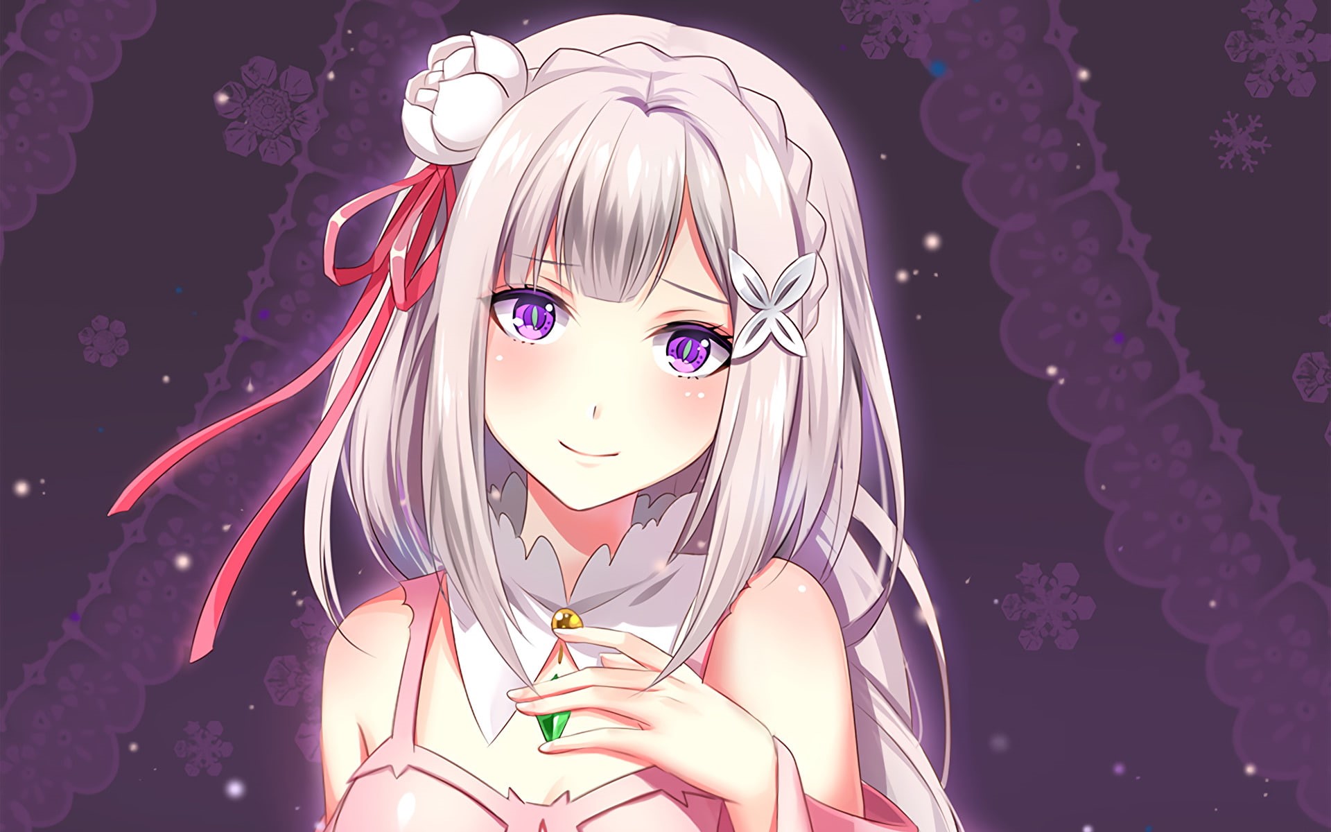 human Hair, elegance, cute, representation, teenage Girls, innocence, females, Emilia (Re:ZERO), computer Graphic, one Person, girls, Re:ZERO -Starting Life in Another World-, HD Wallpaper