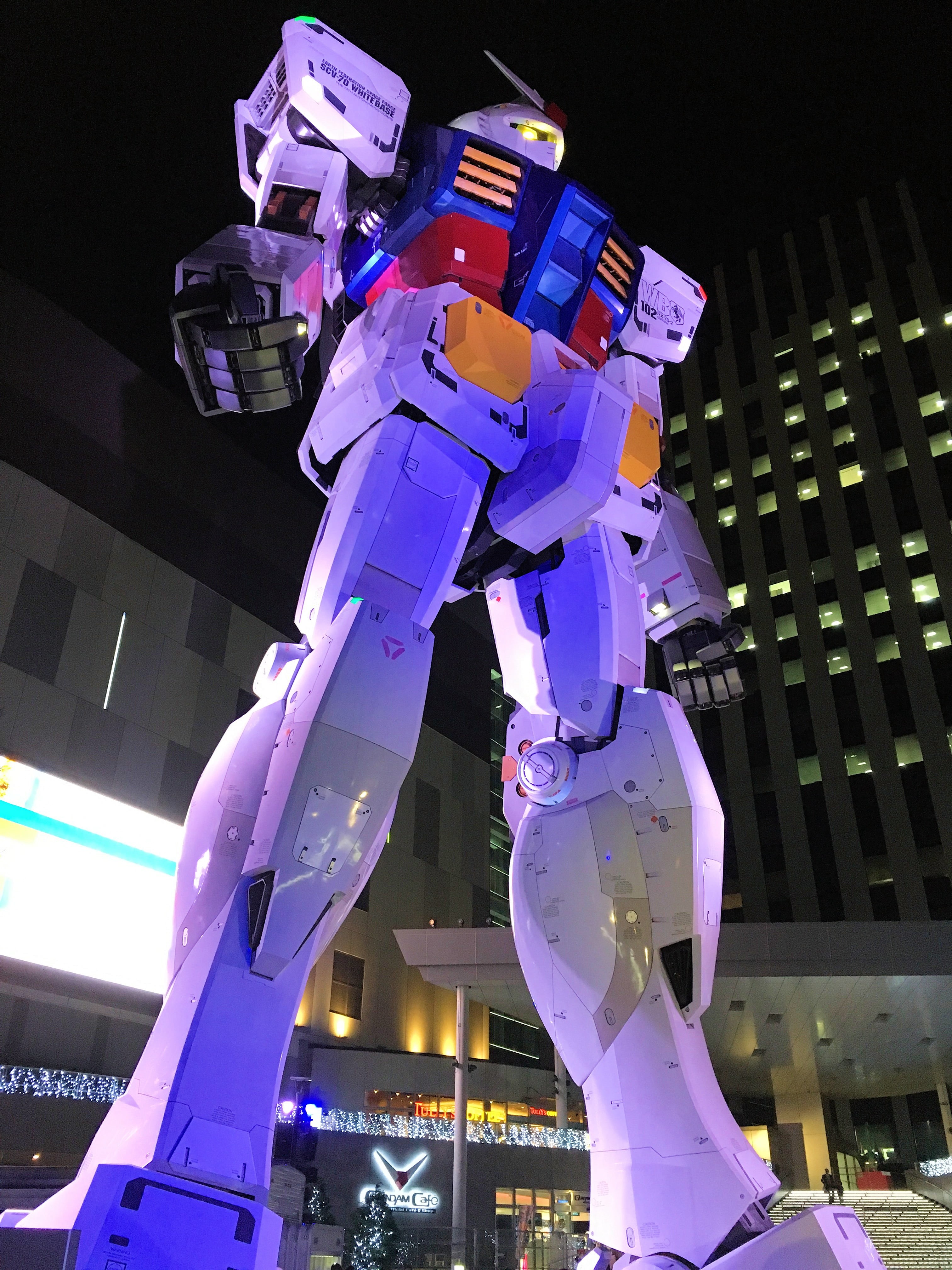 robot, jeeg robot, illuminated, business, movie, technology, architecture, spaceship, building exterior, no people, built structure, low angle view, manga Style, Phone HD Wallpaper