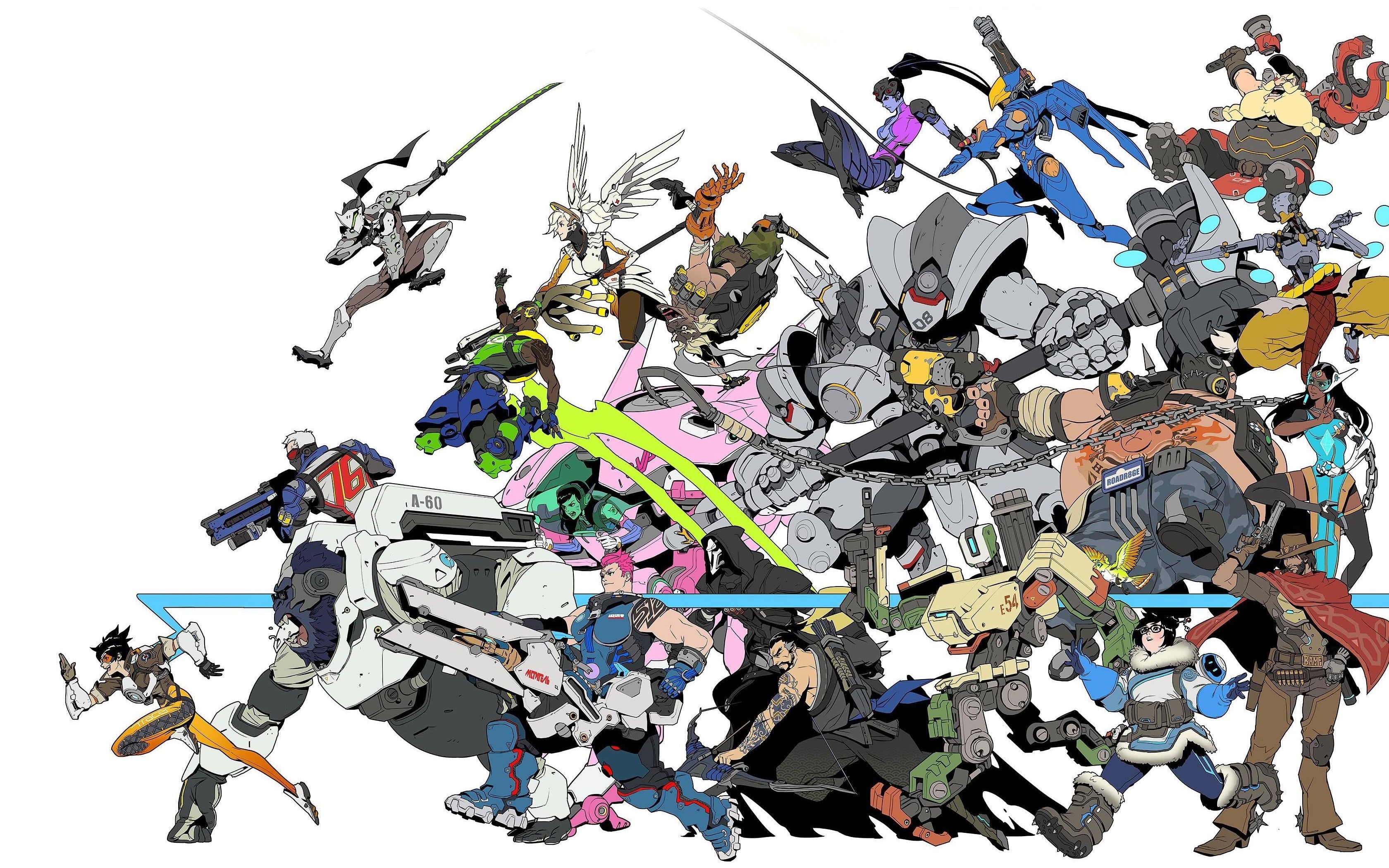 widowmaker, Winston (Overwatch), McCree (Overwatch), Symmetra, Genji (Overwatch), Soldier: 76, Zenyatta (Overwatch), Hanzo (Overwatch), Mei (Overwatch), HD Wallpaper