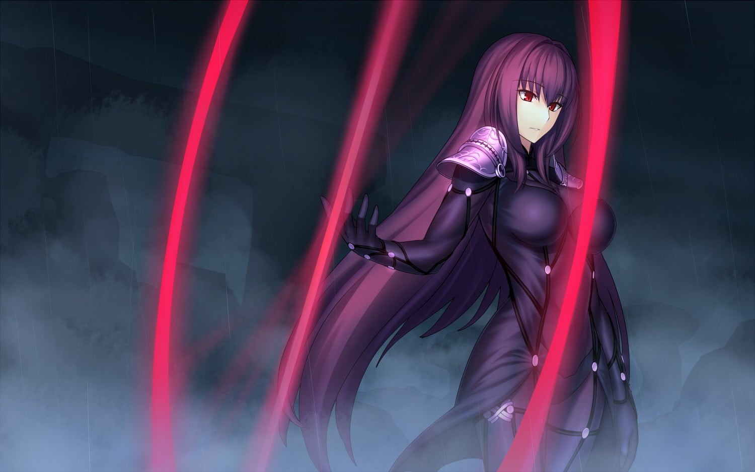 night, studio shot, indoors, young adult, shoe, anime girls, red, clothing, nightlife, leather, technology, Fate/Grand Order, black color, fashion, Fate Series, HD Wallpaper