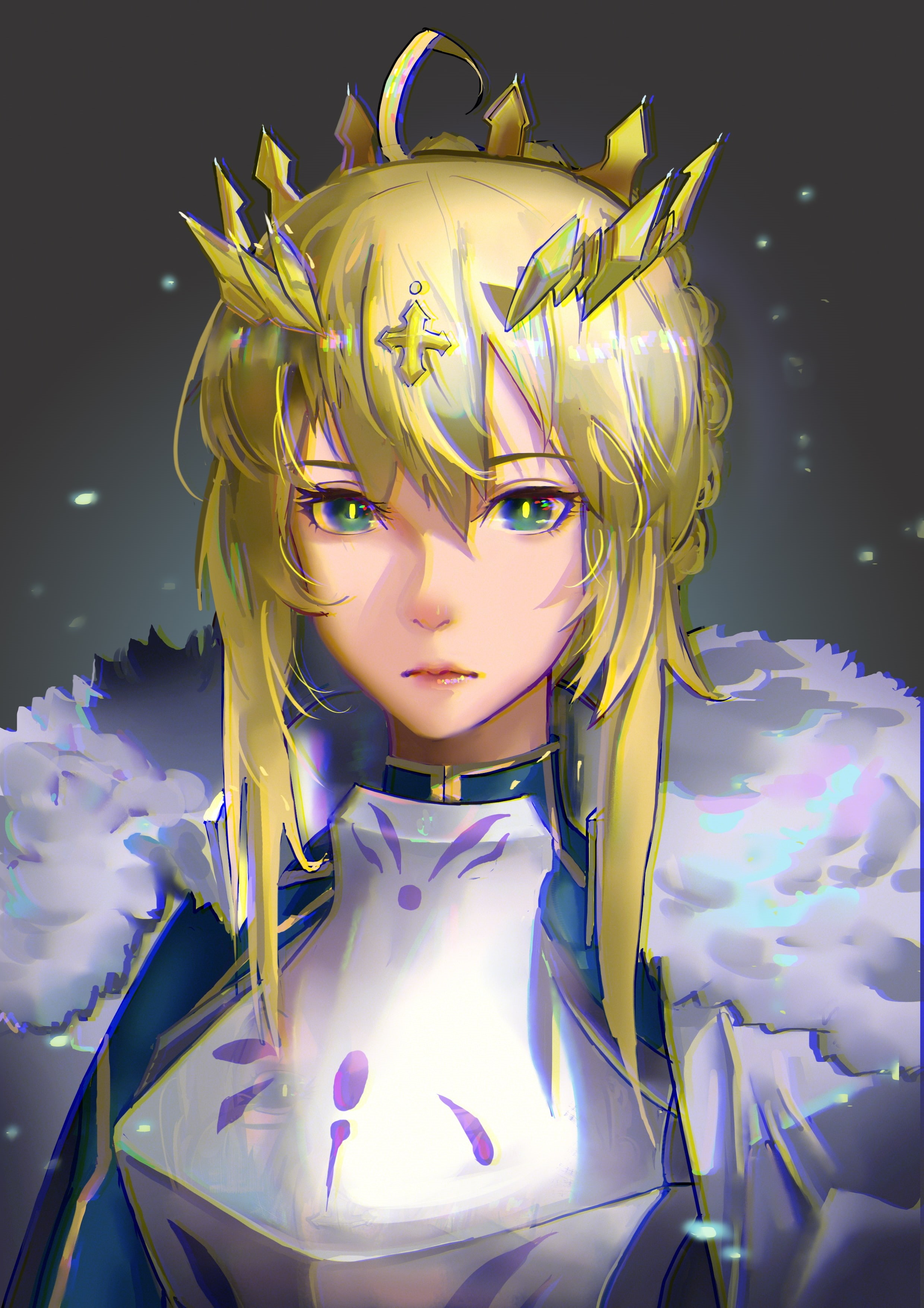 hairstyle, human representation, fate grand order, religion, digital composite, females, Anime, headshot, beautiful people, adult, portrait, beauty, close-up, Phone HD Wallpaper