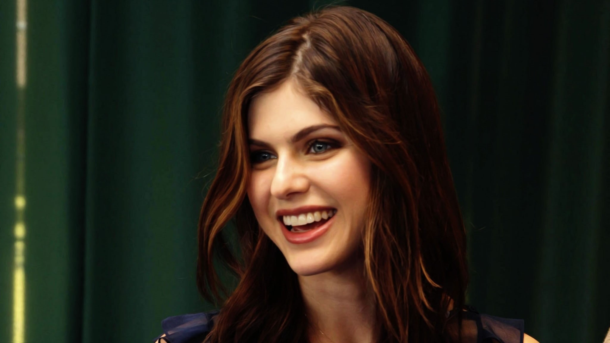 beauty, women, young women, hair, toothy smile, hairstyle, portrait, young adult, positive emotion, headshot, looking at camera, alexandra daddario hd  1080p windows, HD Wallpaper