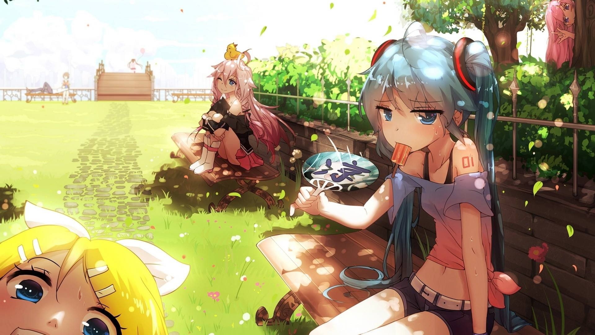 Vocaloid, Hatsune Miku, Megurine Luka, fan art, 1080P, HD Wallpaper
