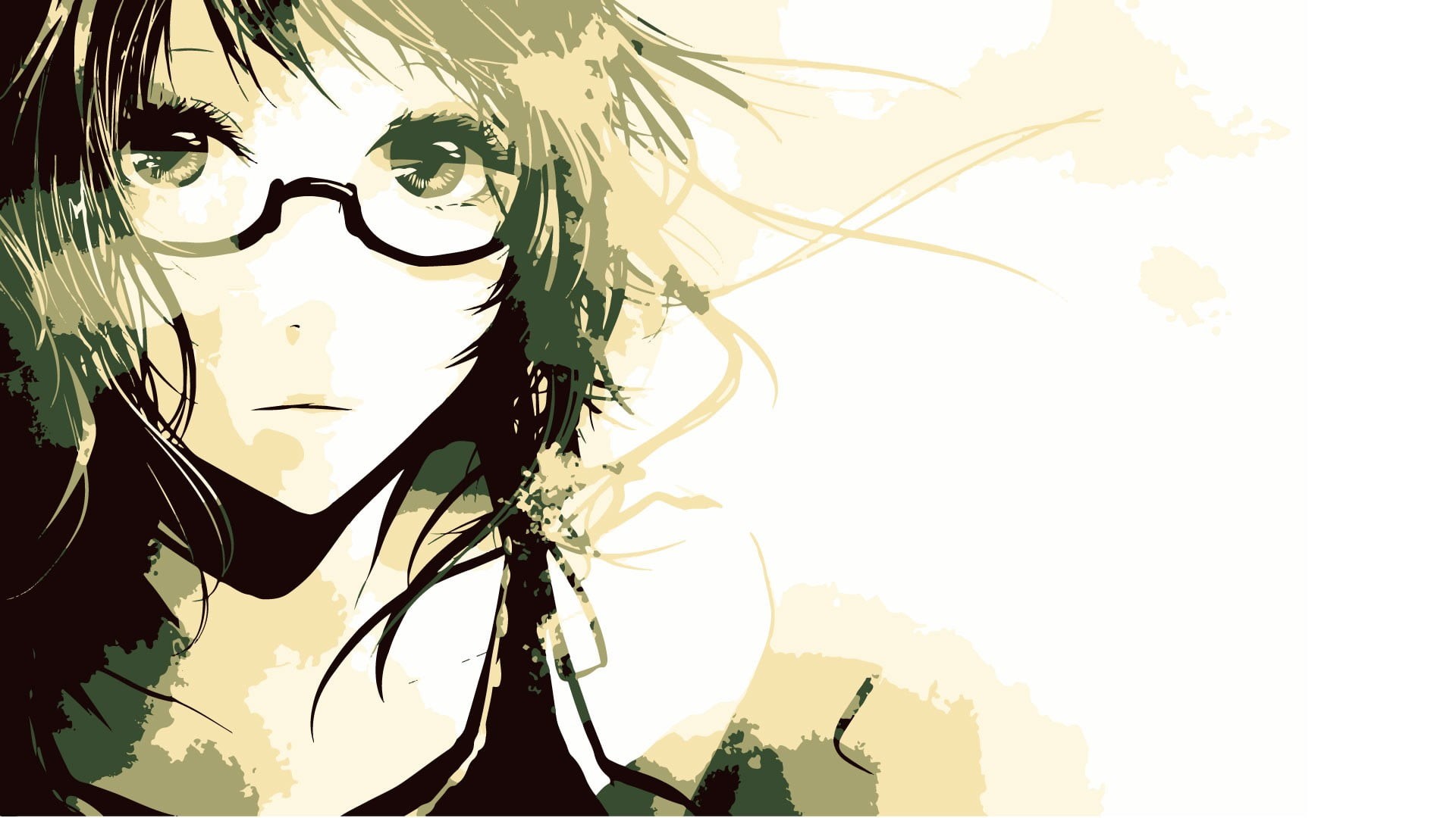 leaf, face, illustration, woman, wearing, glasses, simple background, tank, disguise, art and craft, white background, nature, looking at camera, 1080P, HD Wallpaper