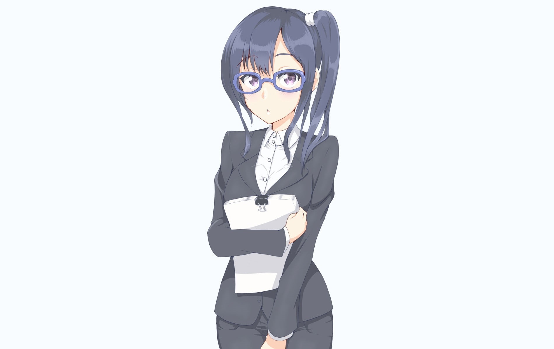 one person, formalwear, studio shot, cut out, men, waist up, white background, simple background, indoors, 720P, anime, front view, business person, suit, HD Wallpaper