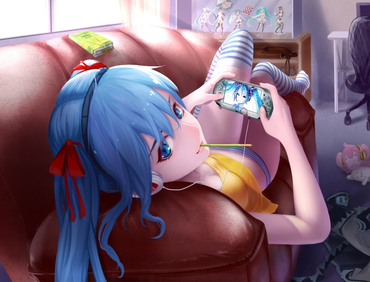 two people, women, midsection, real people, occupation, representation, adult, PlayStation Vita, people, childhood, child, working, anime, high angle view, HD Wallpaper
