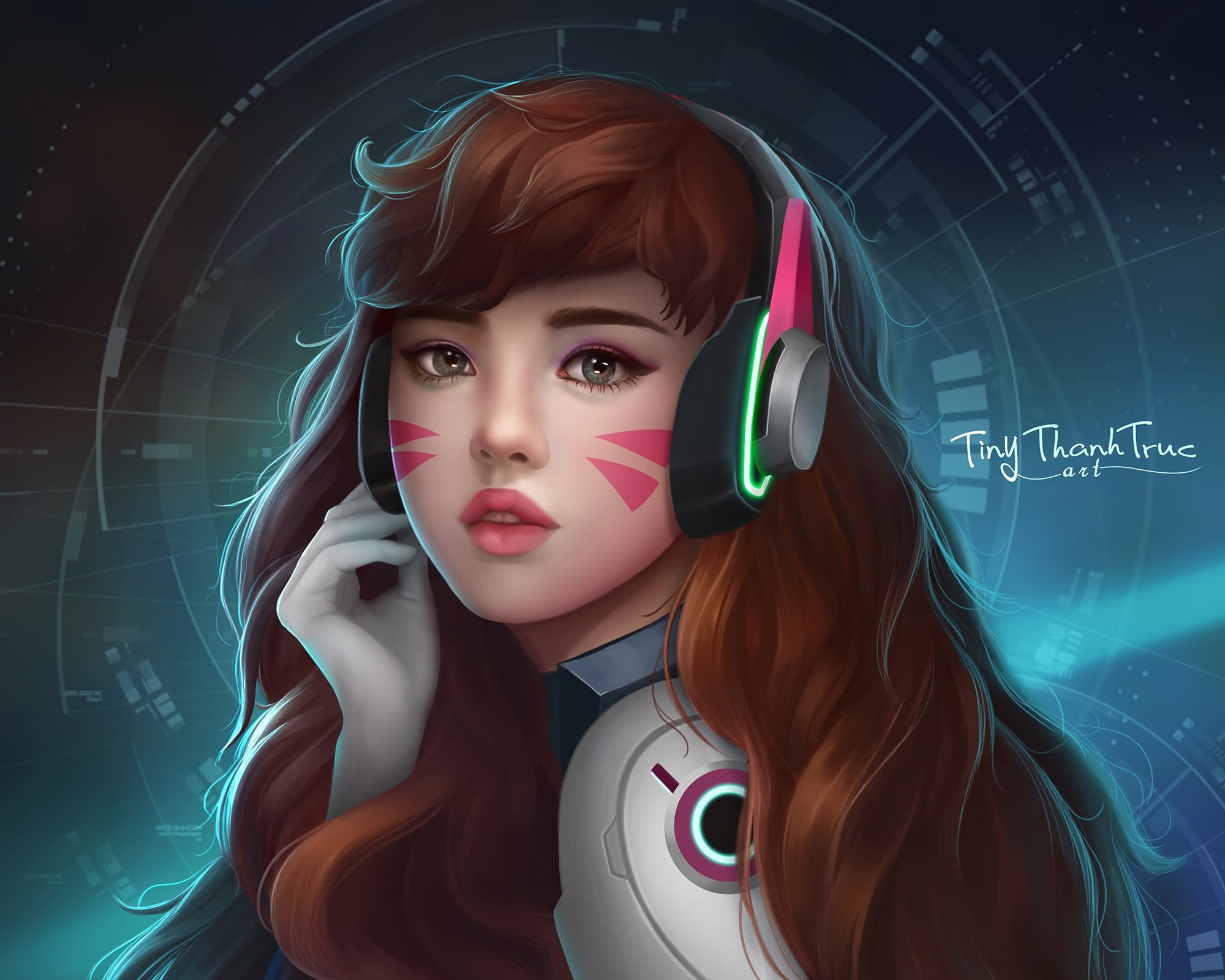 by TiNyThanhTruc, Hannahs Dream, art, Overwatch, Watch, D. VA, 1080P, HD Wallpaper