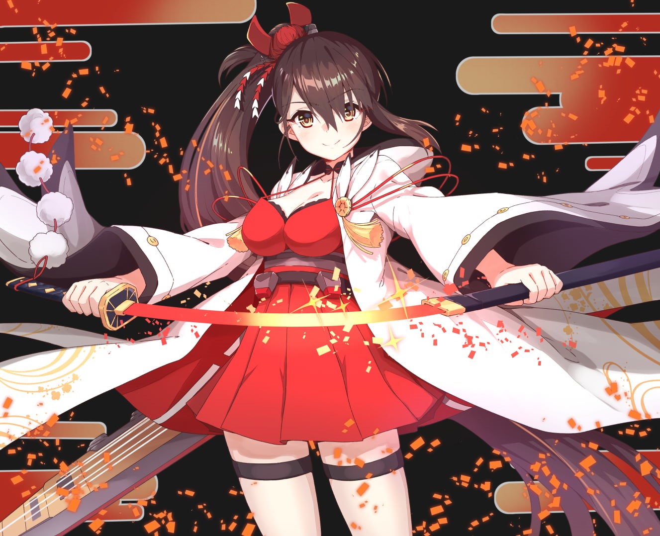katana, anime, zuikaku (Azur Lane), 720P, Azur Lane, anime girls, HD Wallpaper