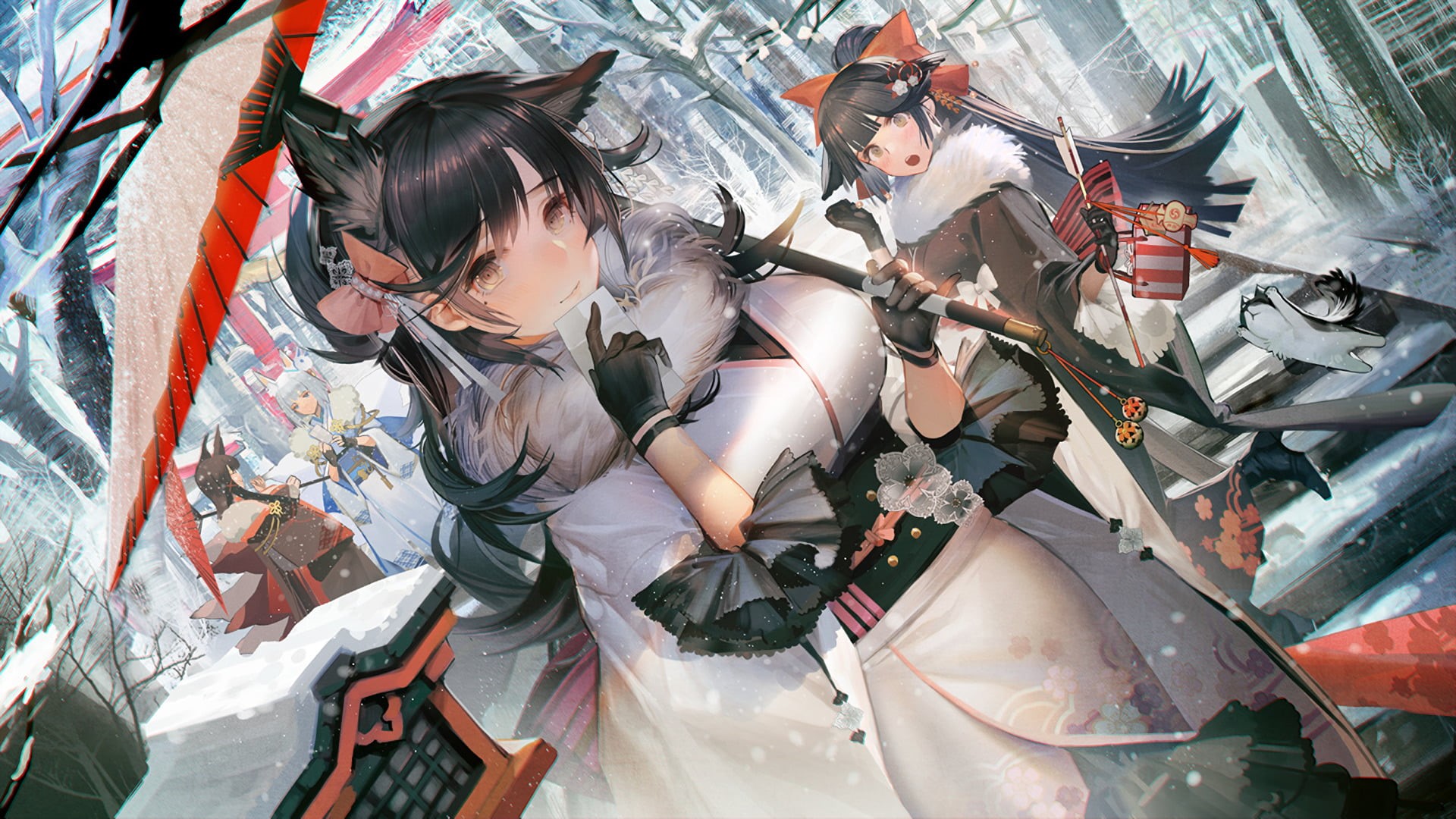 high angle view, Atago (Azur Lane), day, Kaga (Azur Lane), young men, occupation, Takao (Azur Lane), Anime, Akagi (Azur Lane), young women, artist, adult, HD Wallpaper
