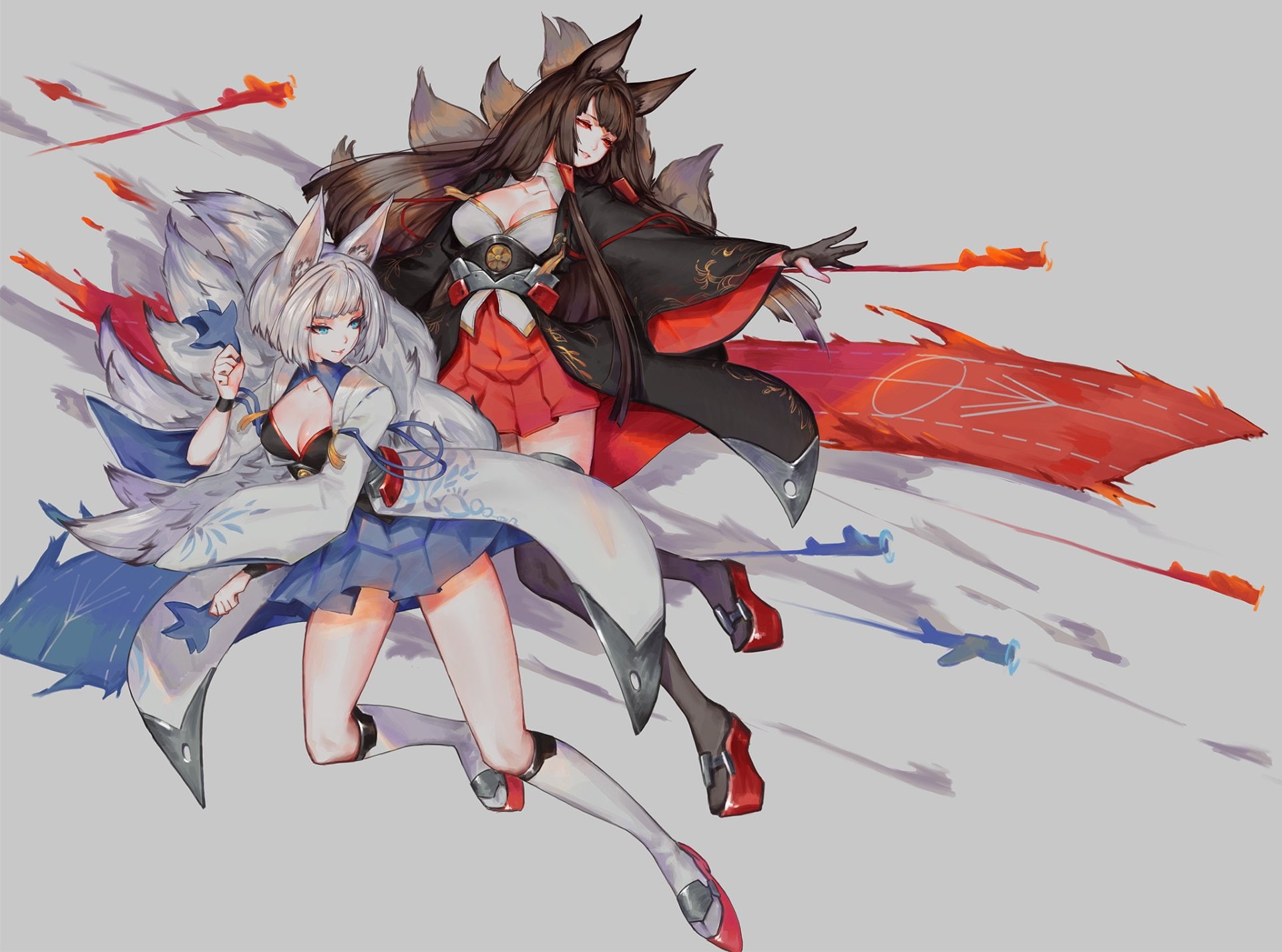 Kaga (Azur Lane), Akagi (Azur Lane), Anime, 1080P, Azur Lane, HD Wallpaper
